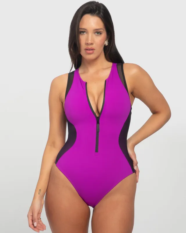 Sleeveless Surfy - Crewneck Orchid/Black Mesh Contour sold by TA3