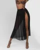 Ringy Sheer Slit Skirty - Black sold by TA3