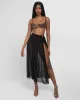 Ringy Sheer Slit Skirty - Black sold by TA3