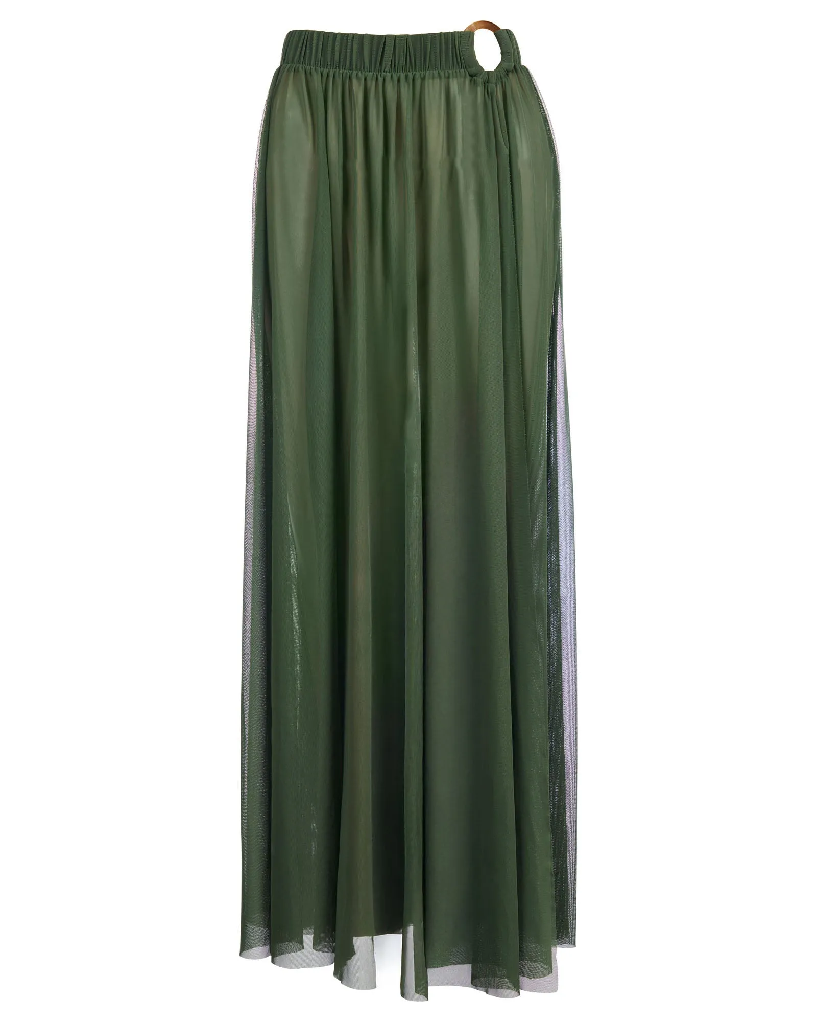 Ringy Sheer Slit Skirty - Martini Olive sold by TA3 product image thumbnail 5