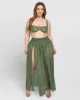 Ringy Sheer Slit Skirty - Martini Olive sold by TA3