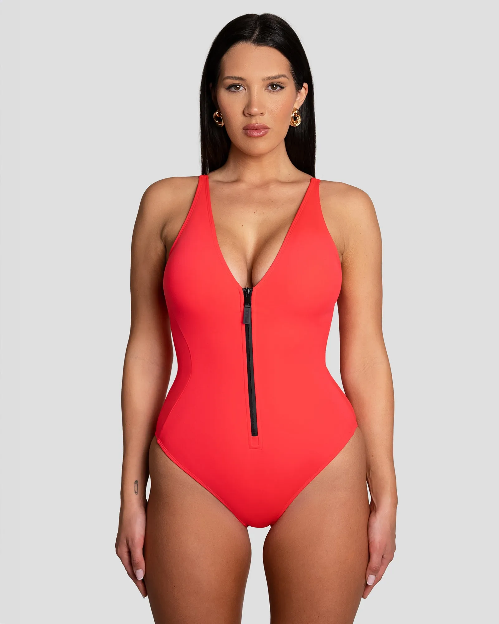 Cheeky Plungey Zip - Hot Coral sold by TA3