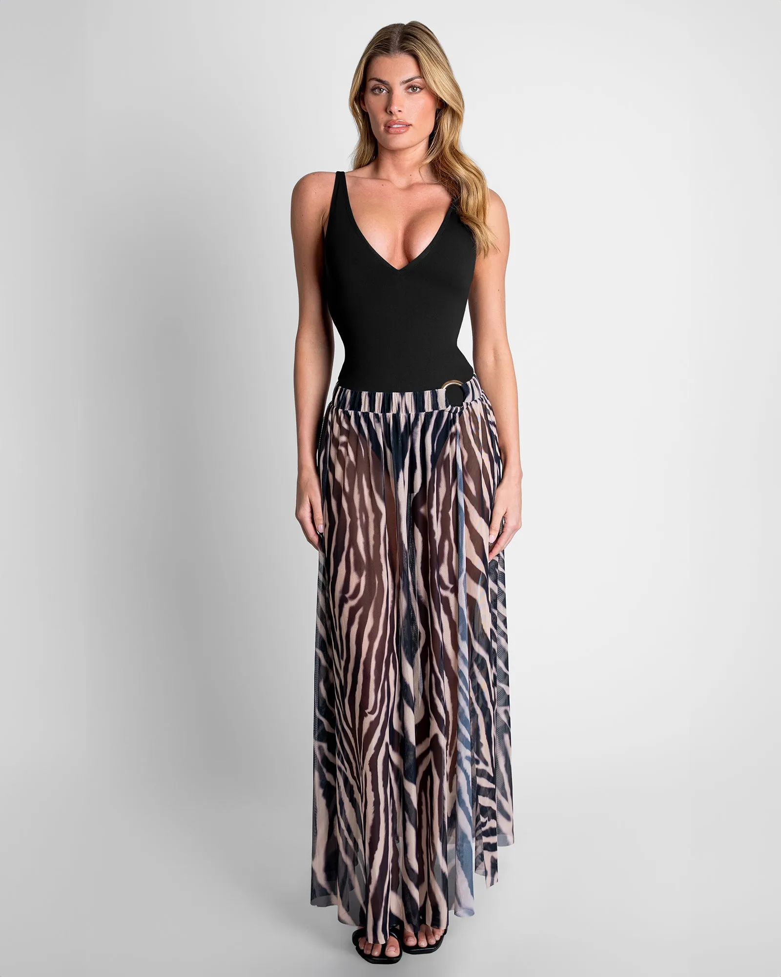 Ringy Sheer Slit Skirty - Zebra sold by TA3 product image thumbnail 3