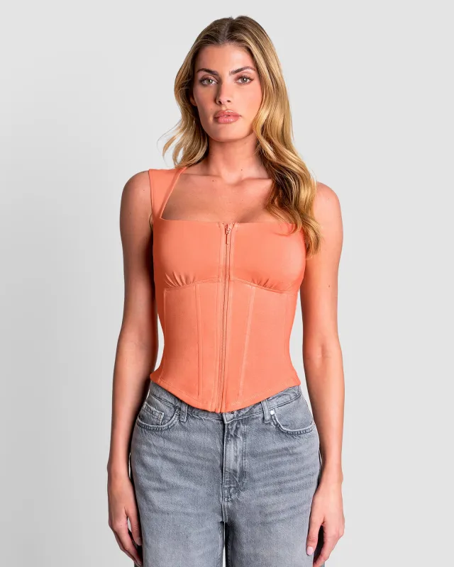 Corsety Square Neck Sleeveless Top - Creamsicle sold by TA3
