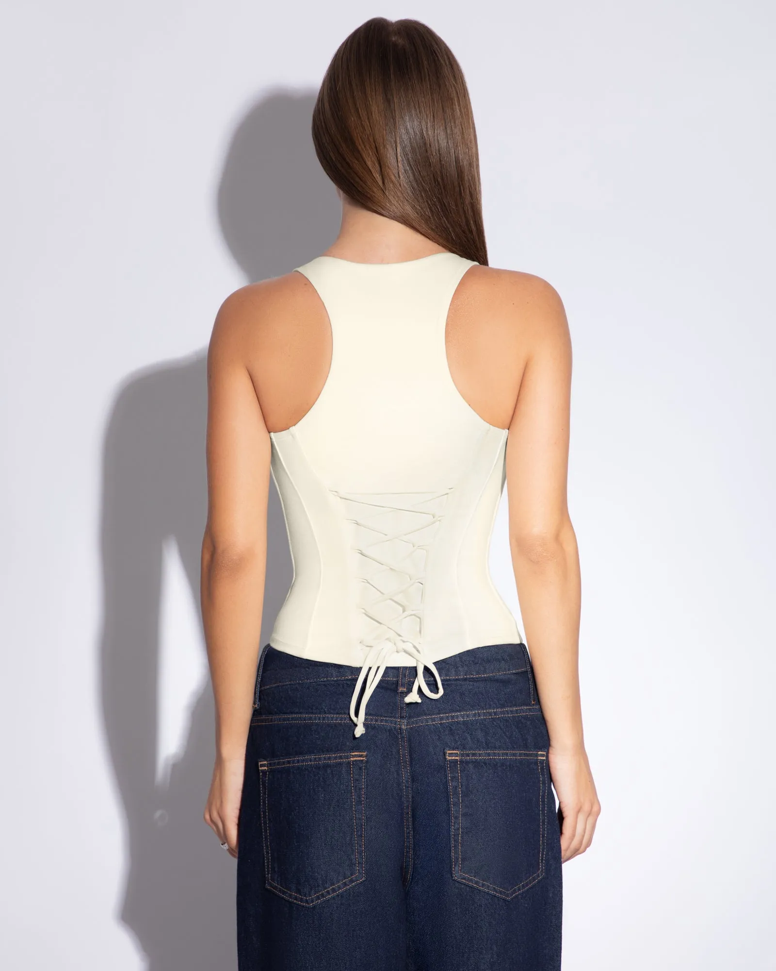 Corsety Scoop Neck Tank - Ivory sold by TA3 product image thumbnail 2