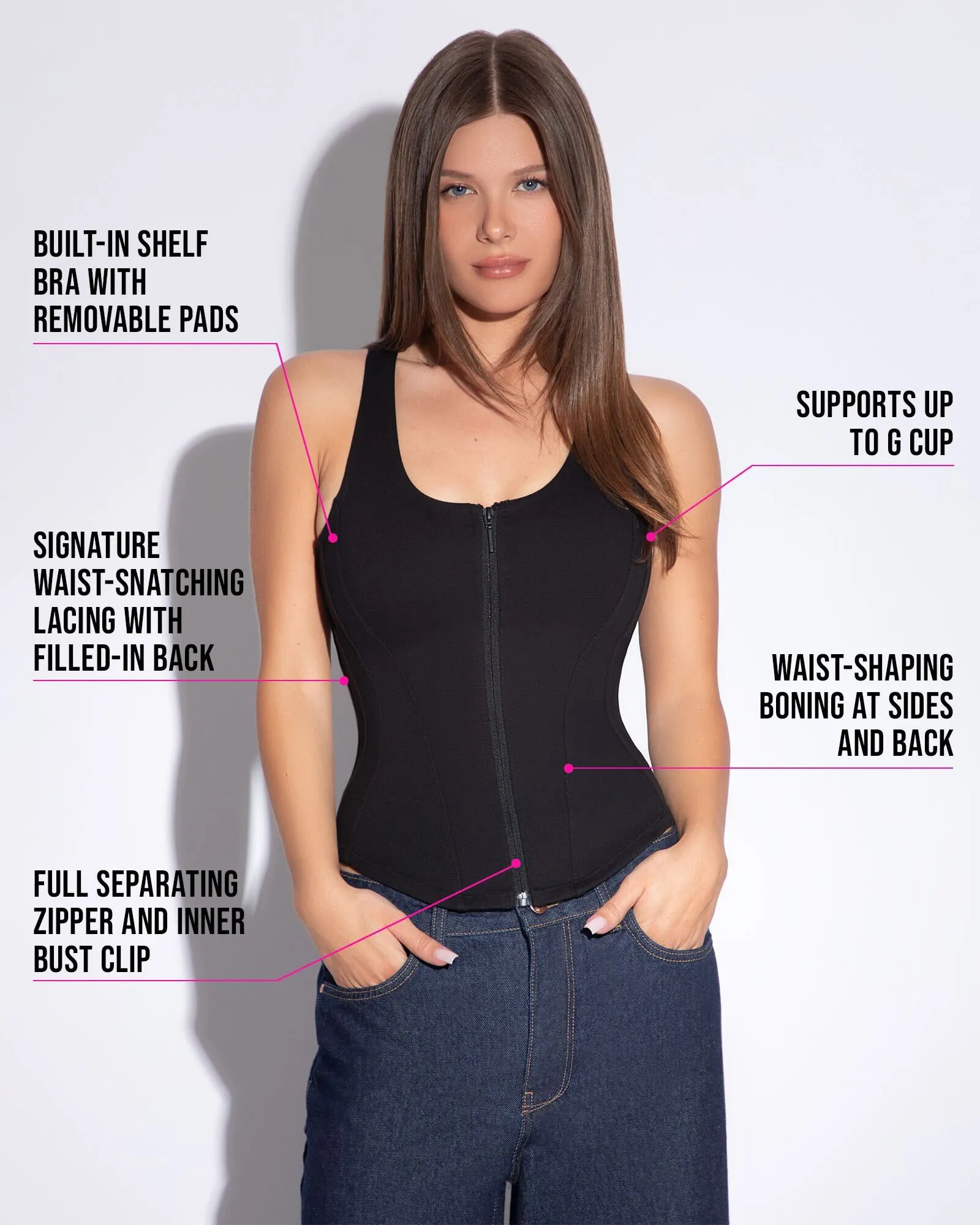 Corsety Scoop Neck Tank - Black sold by TA3 product image thumbnail 4