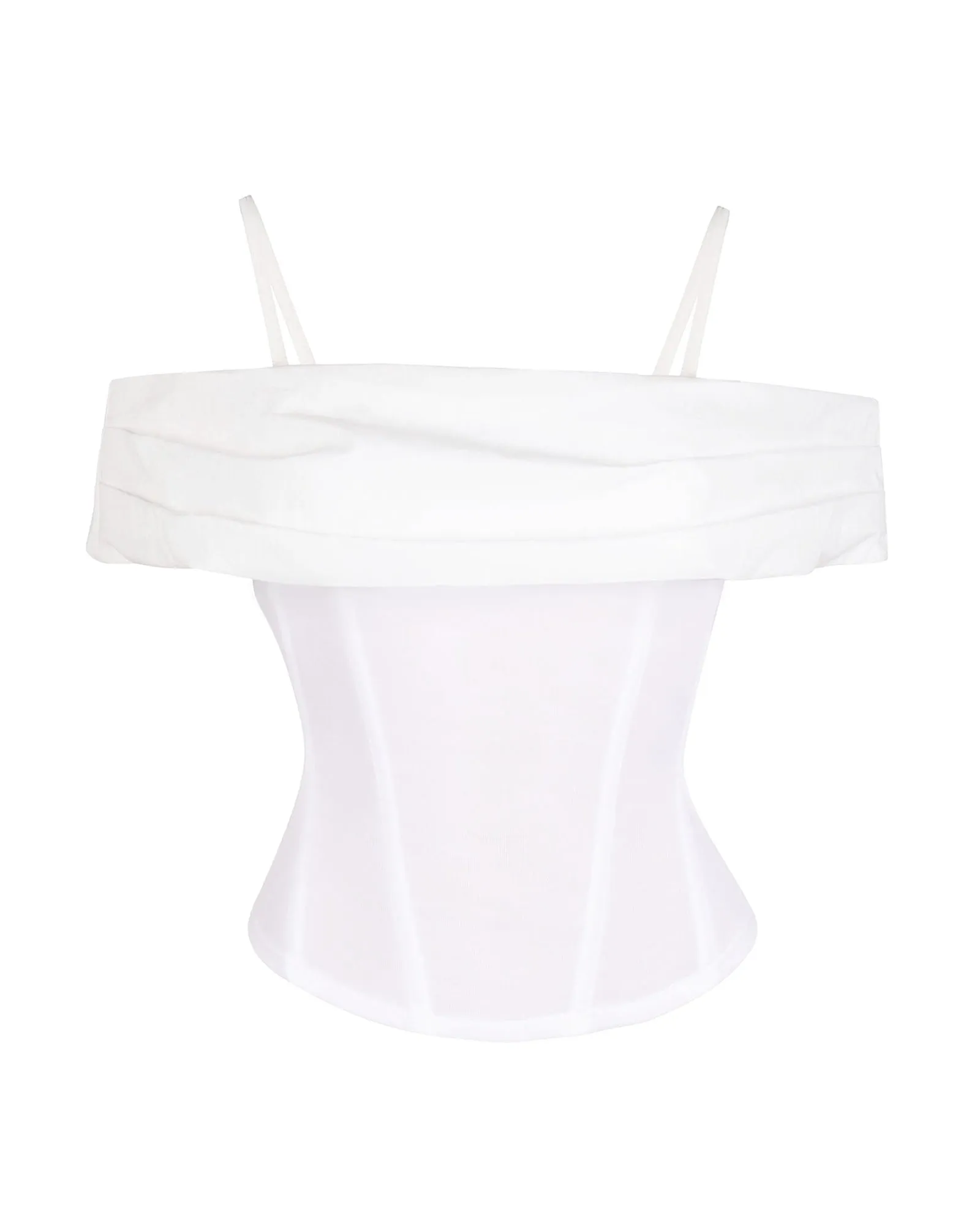Poplin Off Shoulder Corset Top - Crisp White sold by TA3 product image thumbnail 3