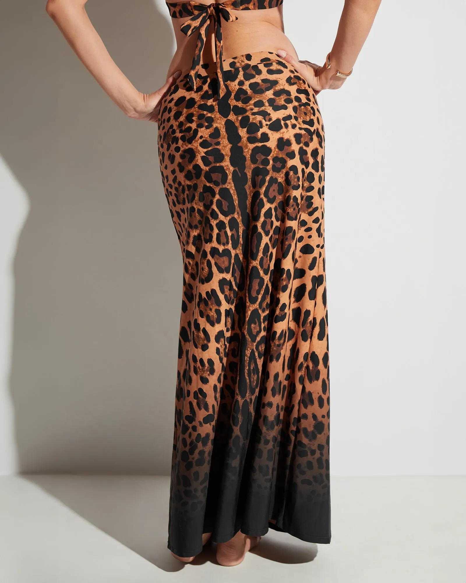 A-Line Maxi Skirty - Ombre Symmetric Leopard sold by TA3 product image thumbnail 2