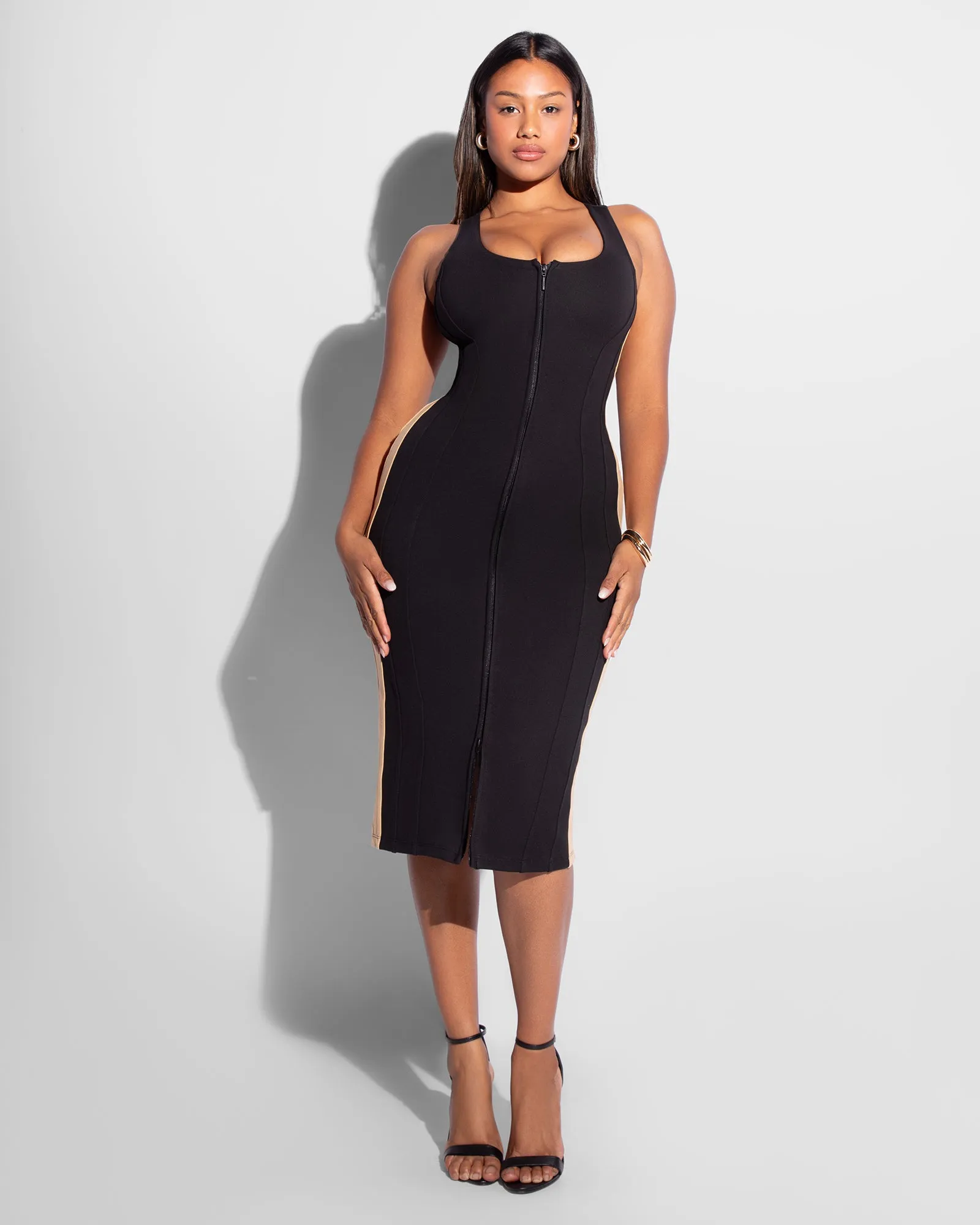 Corsety Scoop Neck Pencil Dress - Contour Black/Sand sold by TA3 product image thumbnail 3