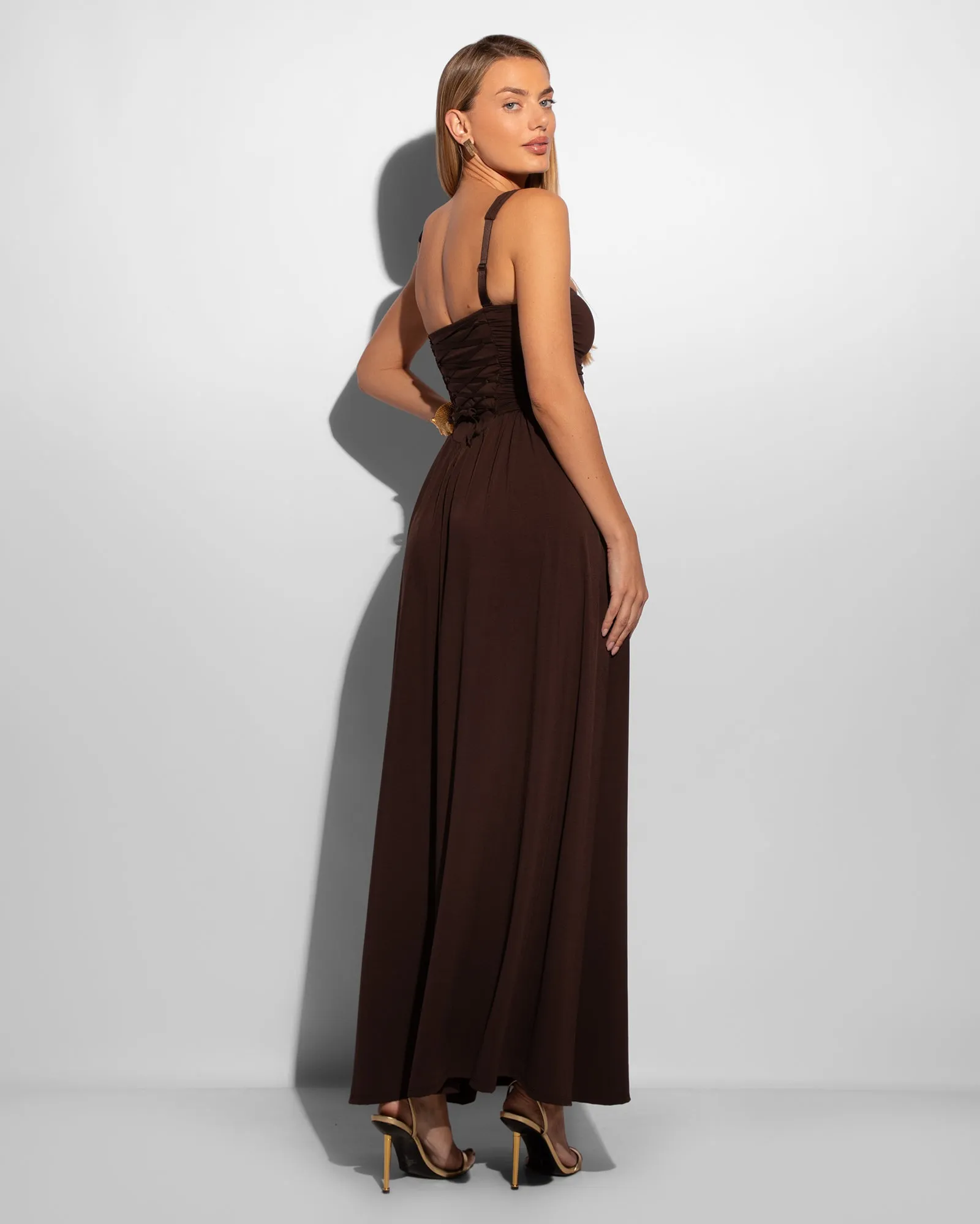 Goddessy Maxi Dress - Espresso sold by TA3 product image thumbnail 2