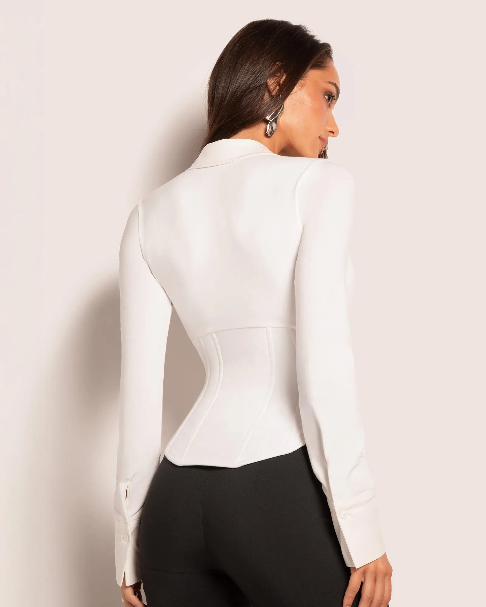 Shirty Long Sleeve Top - White sold by TA3 product image thumbnail 2
