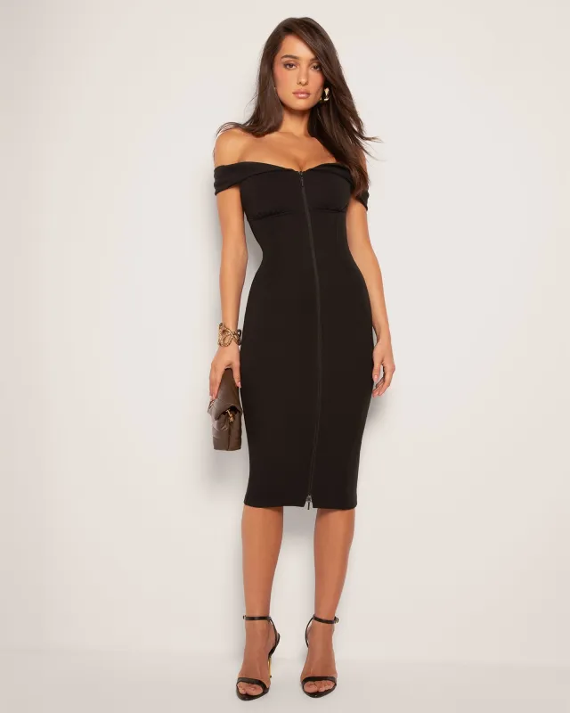 Corsety Off Shoulder Pencil Dress - Black sold by TA3