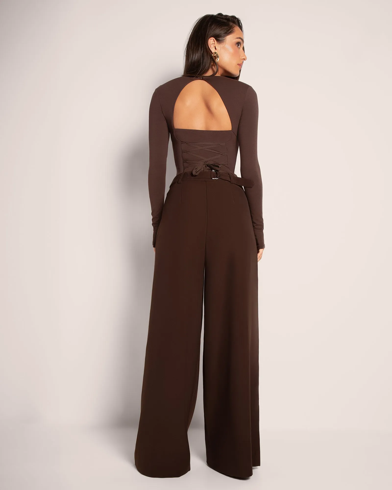 Pleaty Wide Leg Pant - Espresso sold by TA3 product image thumbnail 2