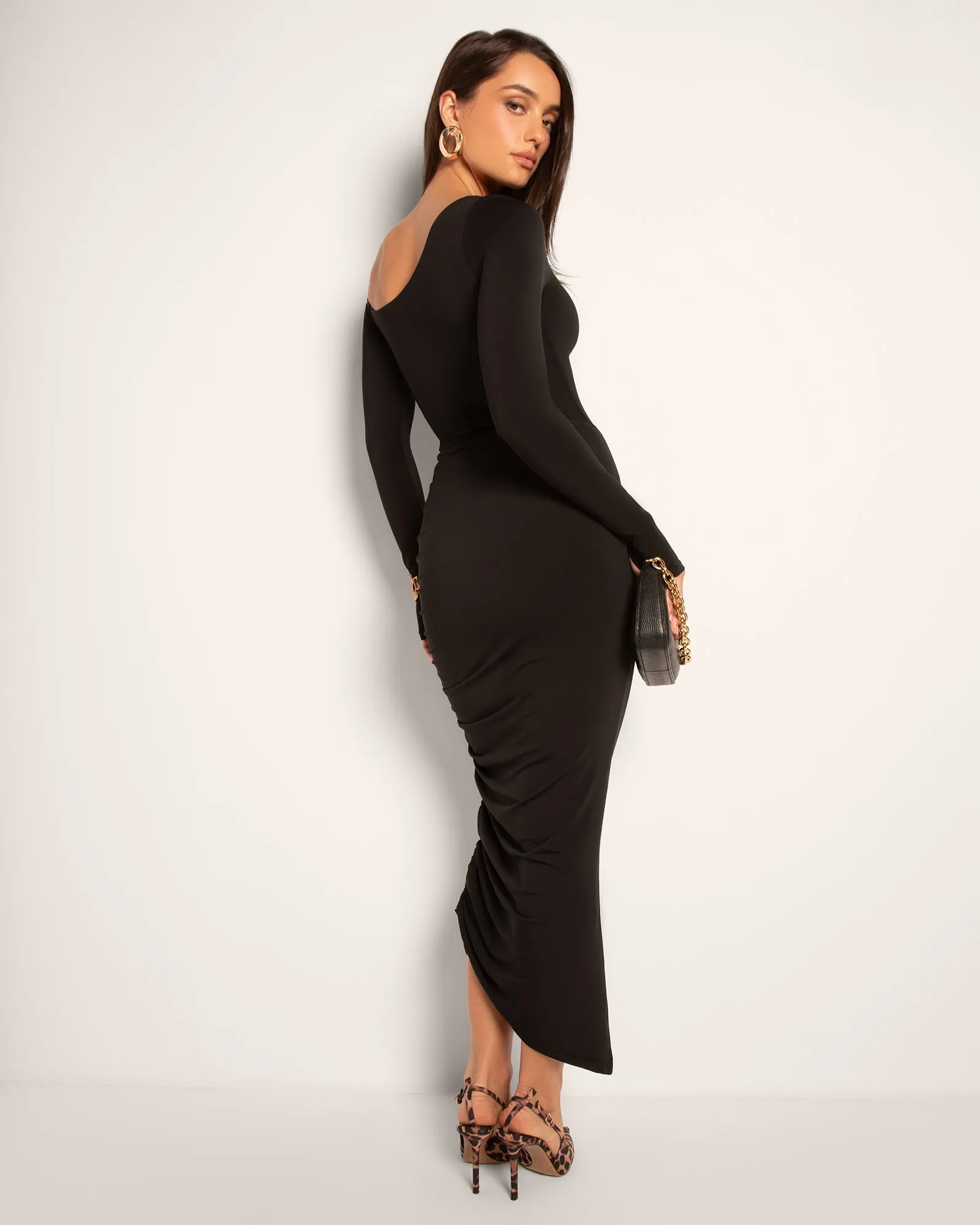 Sculpty One Shoulder Long Sleeve Top - Black sold by TA3 product image thumbnail 4