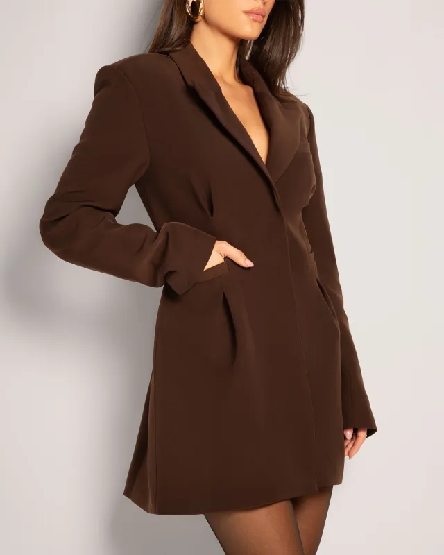 Convertible Blazer Dress - Espresso sold by TA3