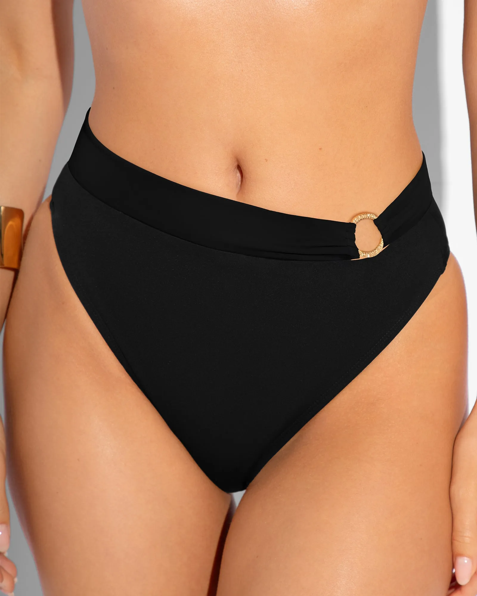 Brazilian Ring Kini Bottom - Black sold by TA3
