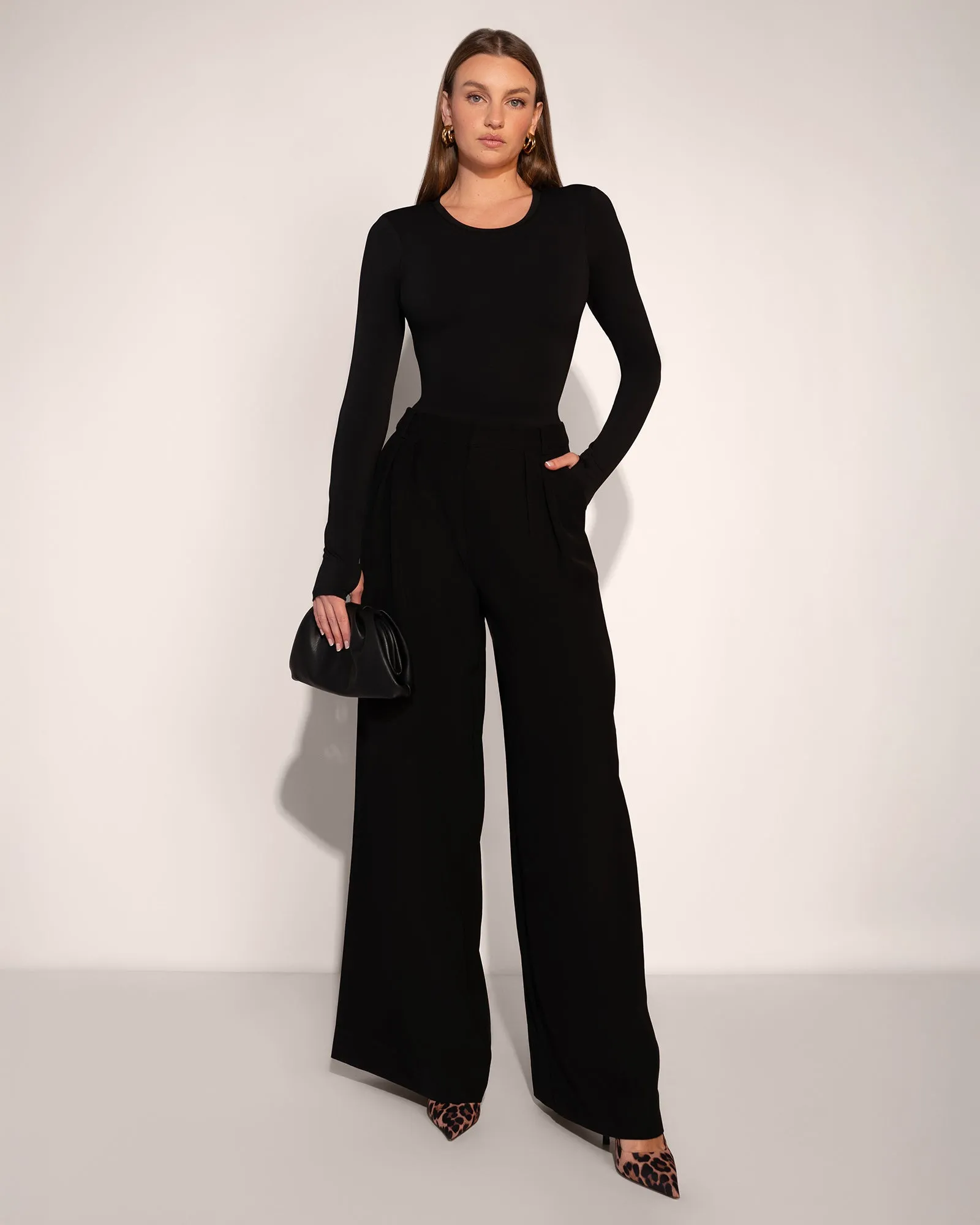 Shapey Crew Neck Top - Soft Sheen Jersey Black sold by TA3 product image thumbnail 3