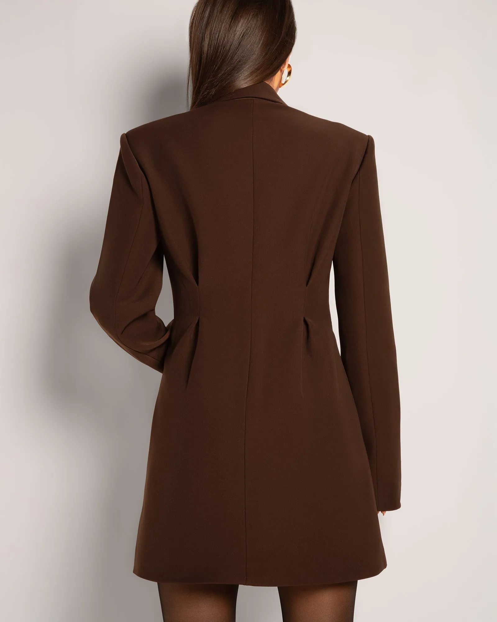 Structured Blazer Dress - Espresso sold by TA3 product image thumbnail 2