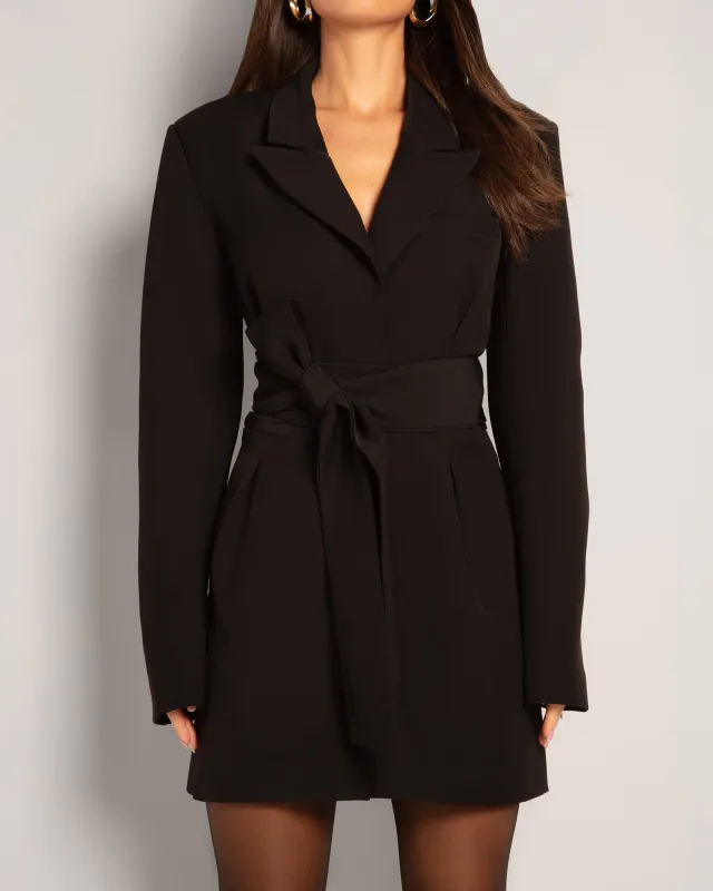 Structured Blazer Dress - Black sold by TA3