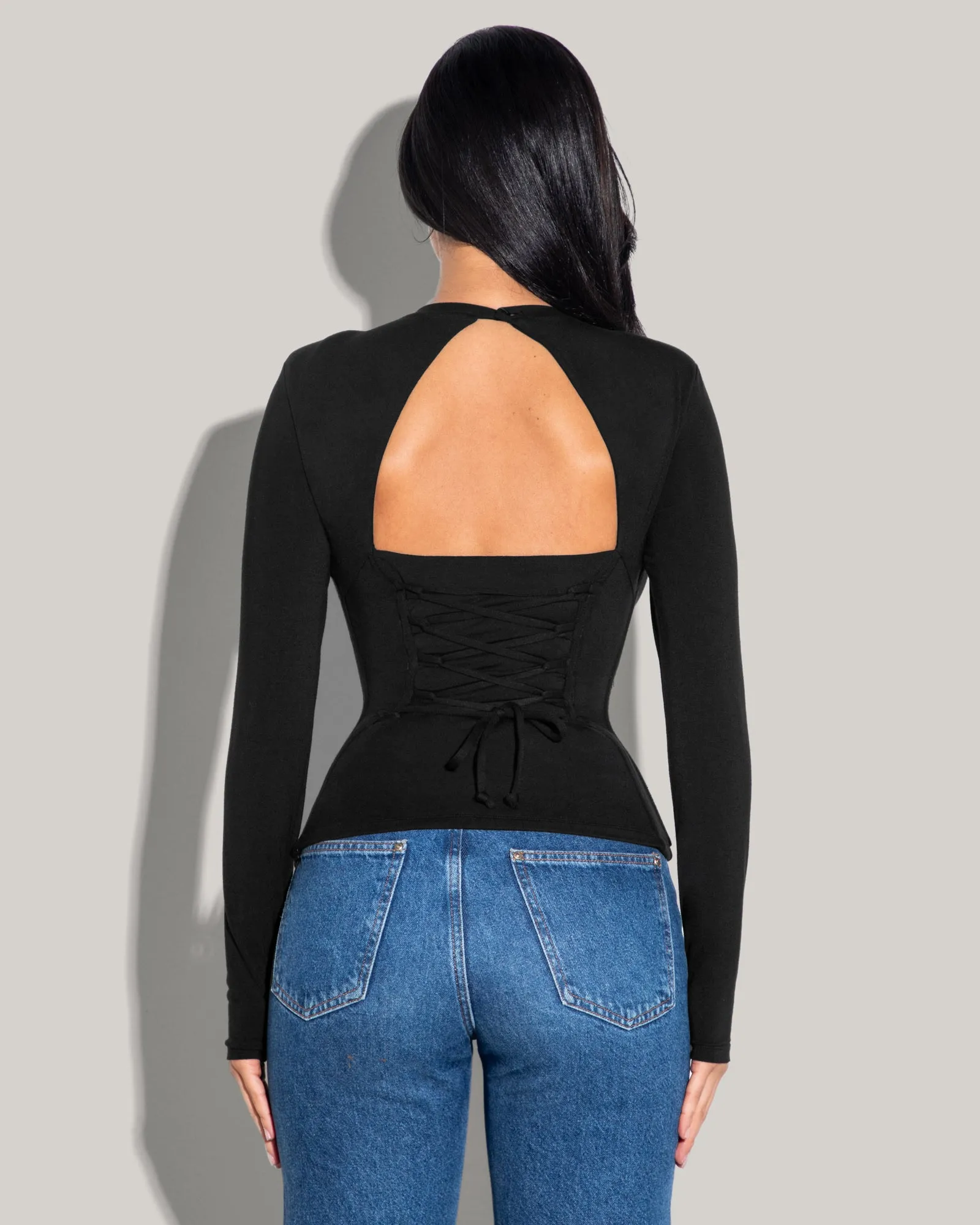 Shapey Crew Neck Top - Soft Modal Jersey Black sold by TA3 product image thumbnail 5