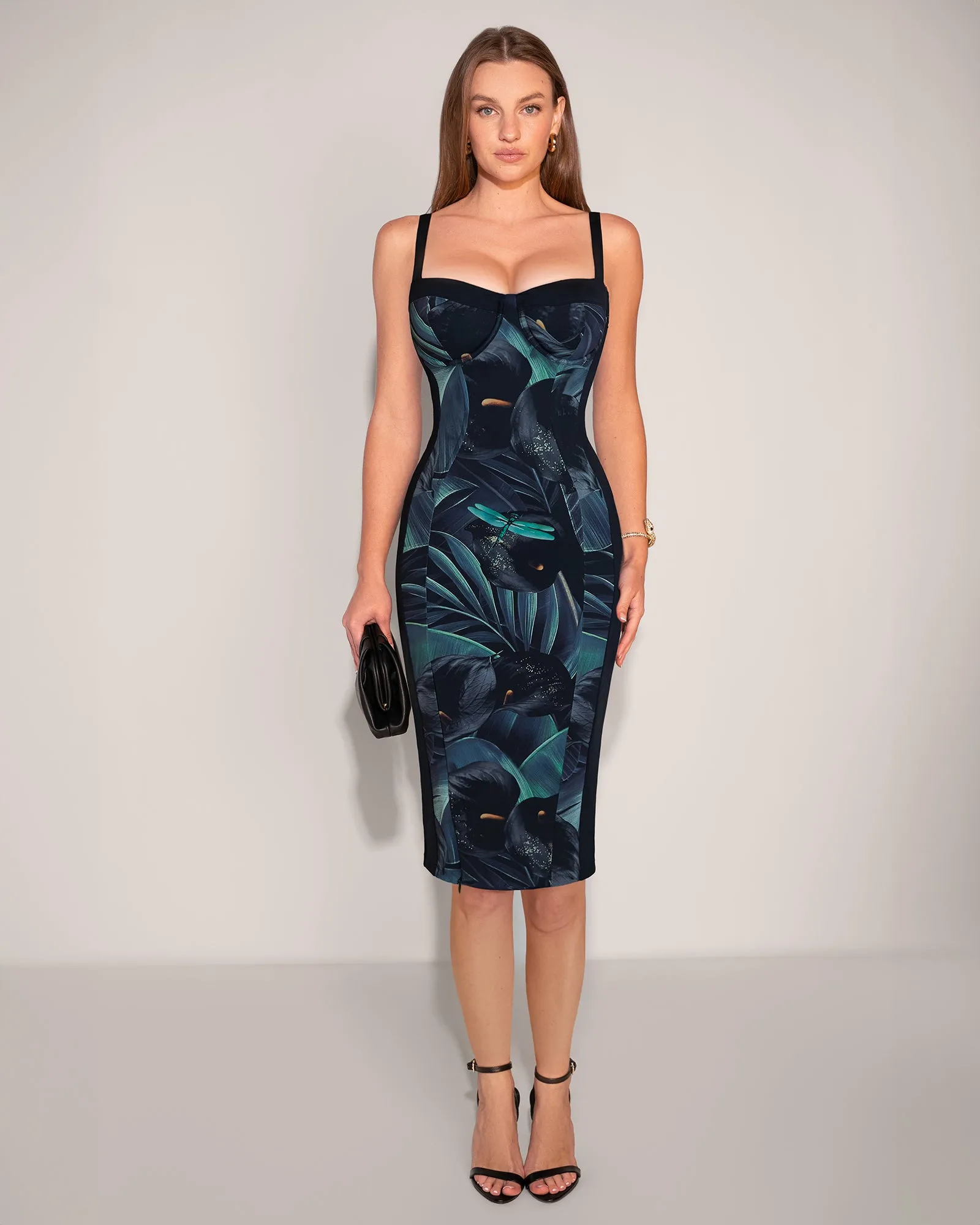 Seamed Lushy Midi Dress - Frame Black Lily sold by TA3