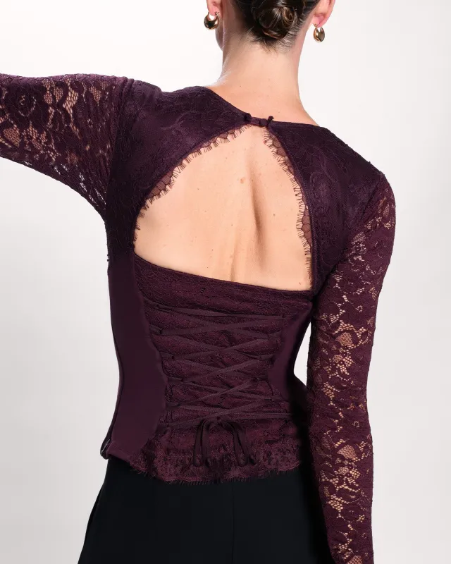 Sweetie Long Sleeve Top - Lace Garnet sold by TA3