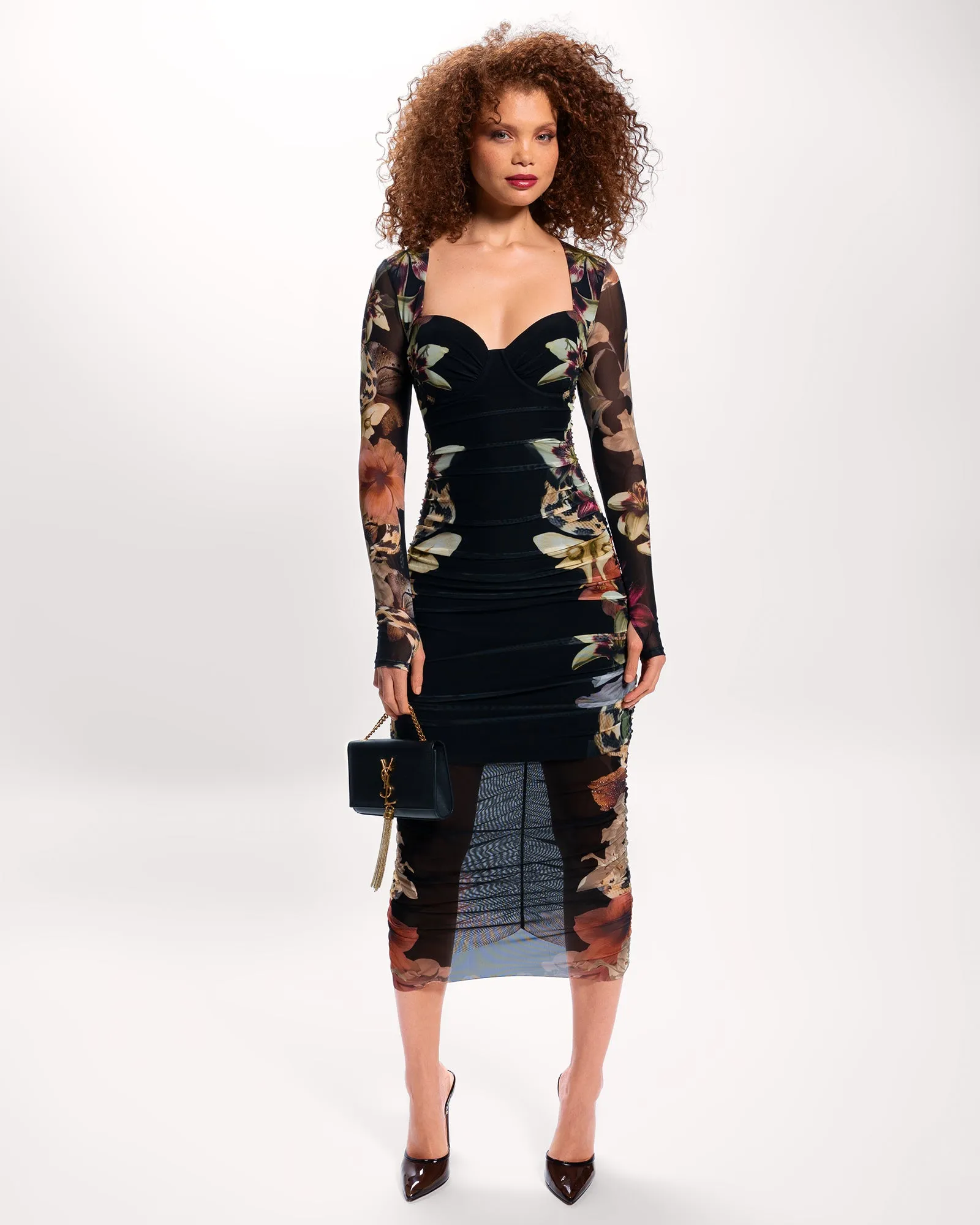 Sweetie Long Sleeve Midi Dress - Moody Floral sold by TA3 product image thumbnail 2