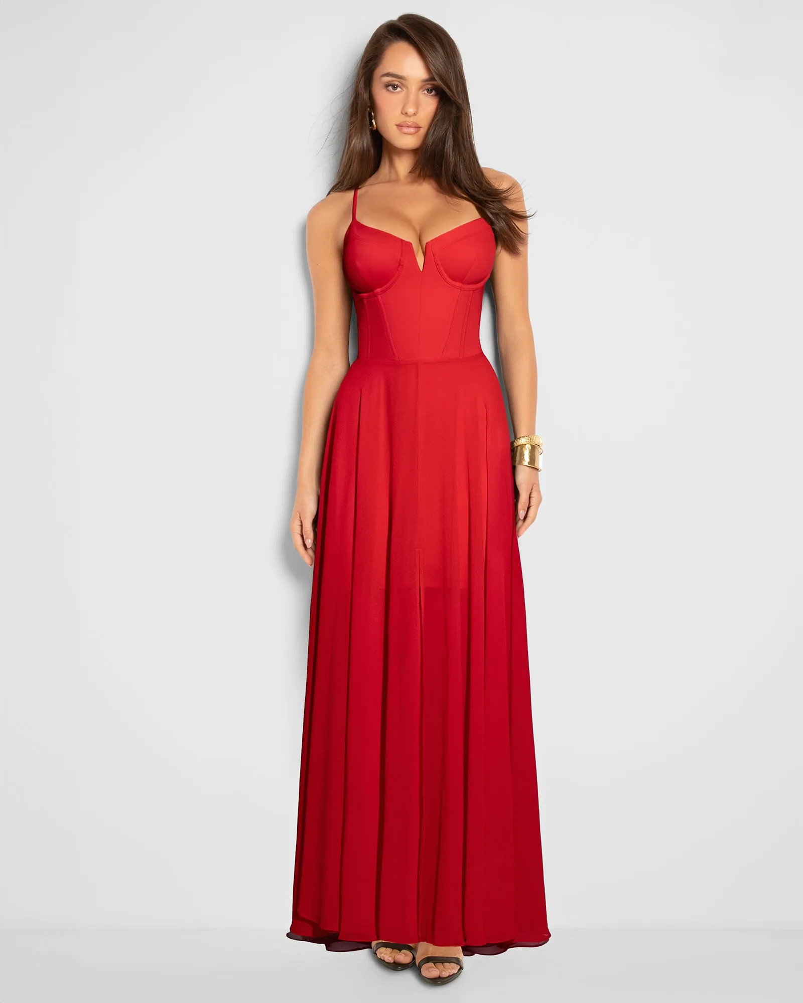 Vixen Corset Maxi Dress - Red sold by TA3