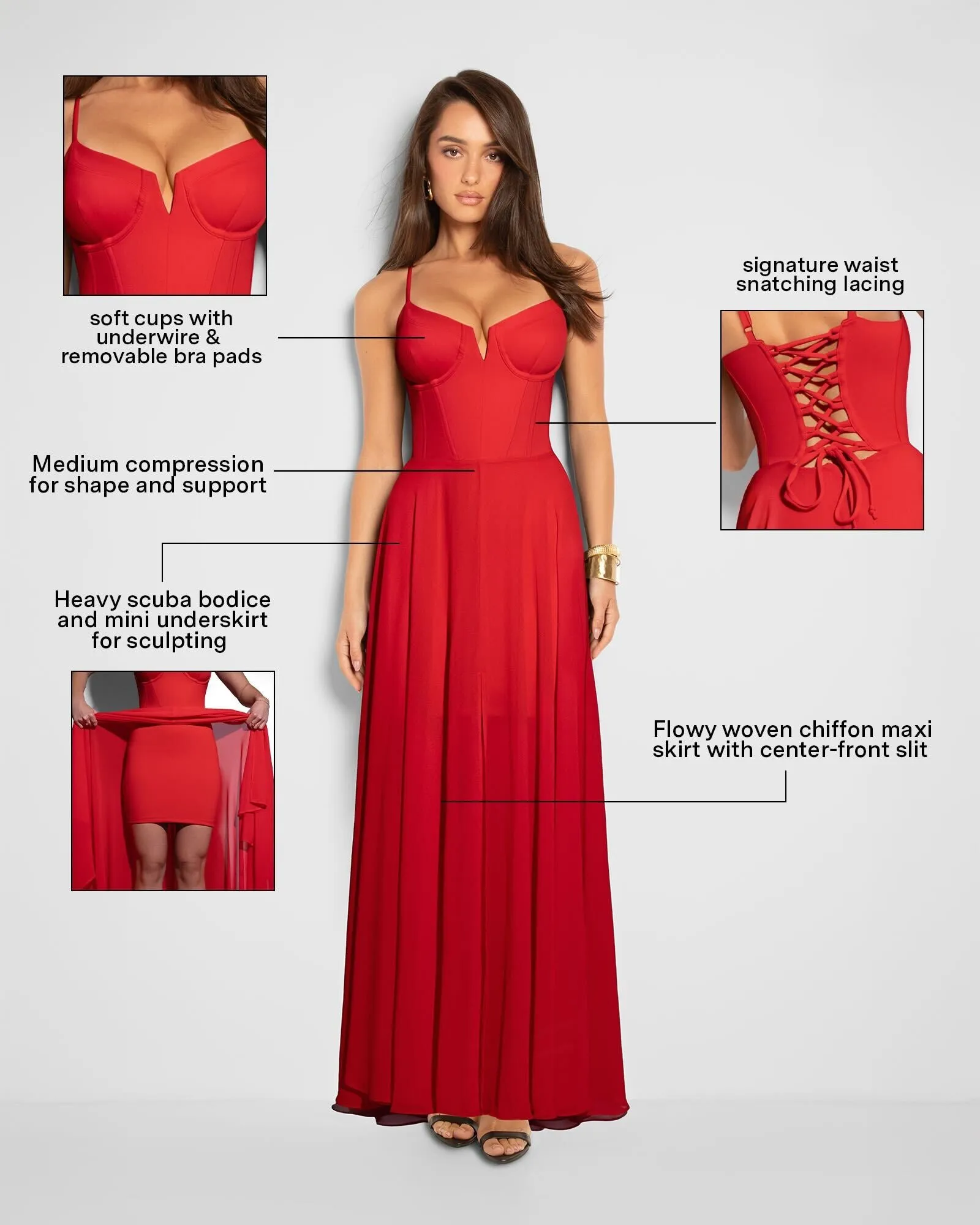 Vixen Corset Maxi Dress - Red sold by TA3 product image thumbnail 2