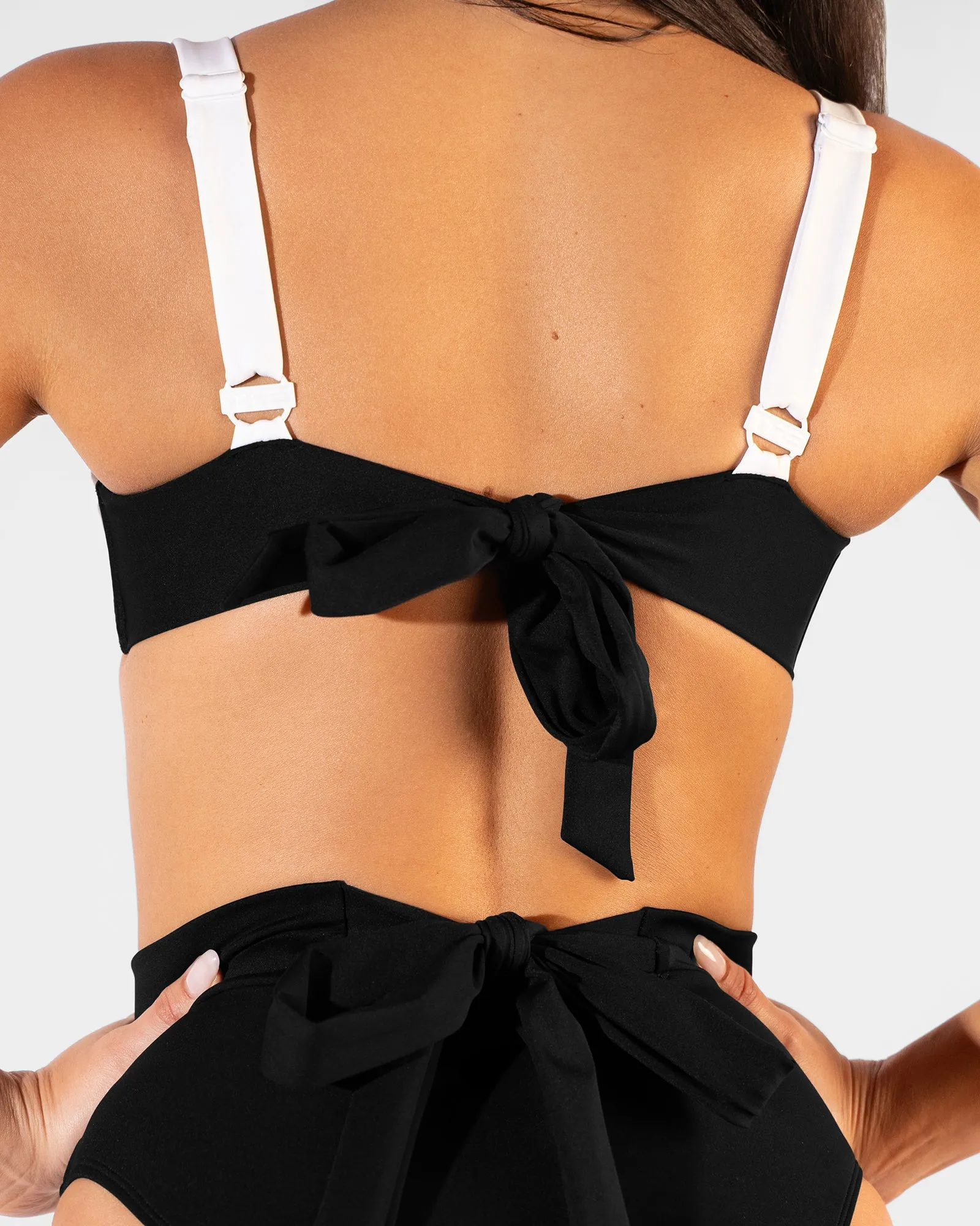 Lifty Tie Back Bikini Top - Black/White sold by TA3 product image thumbnail 3