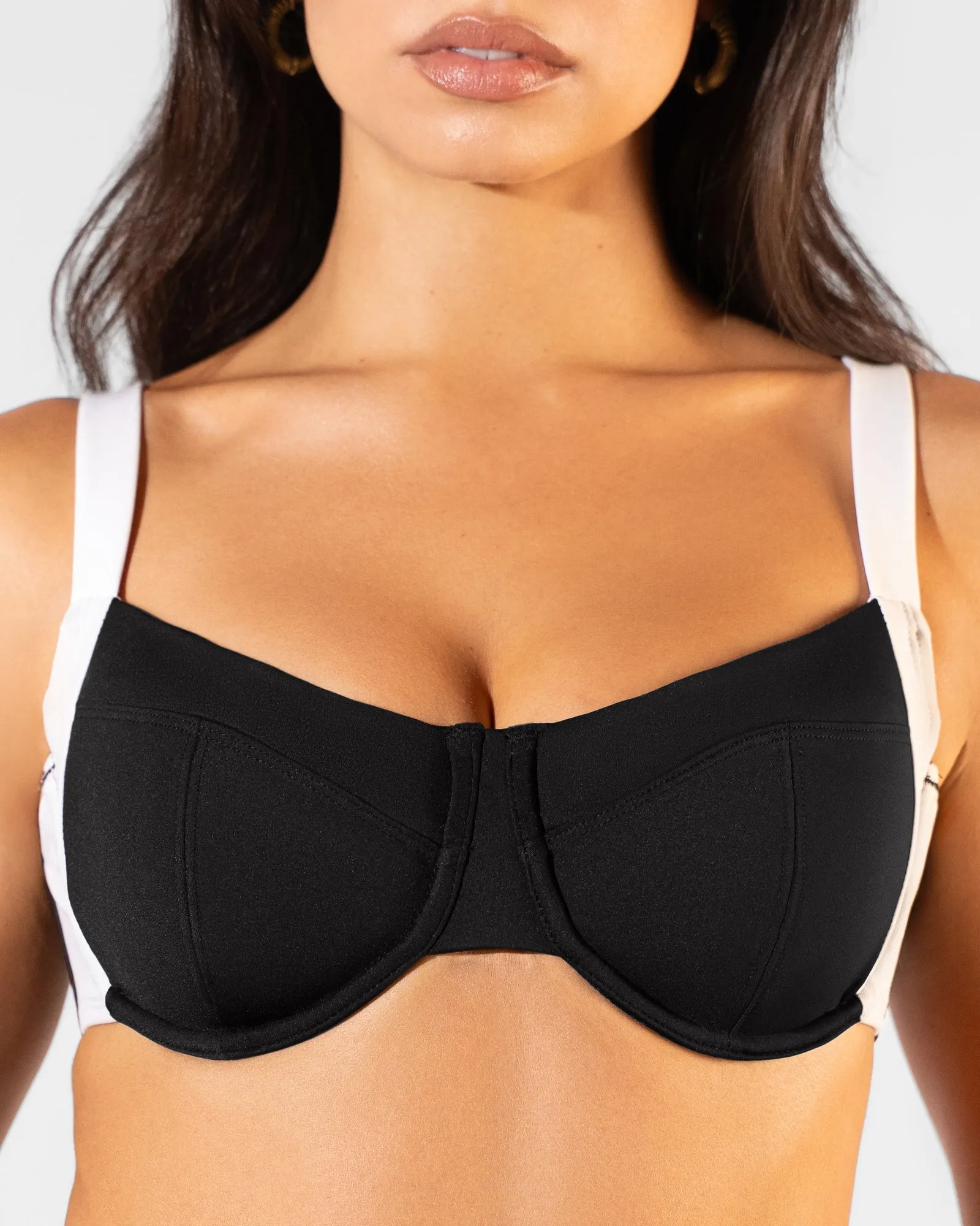 Lifty Tie Back Bikini Top - Black/White sold by TA3