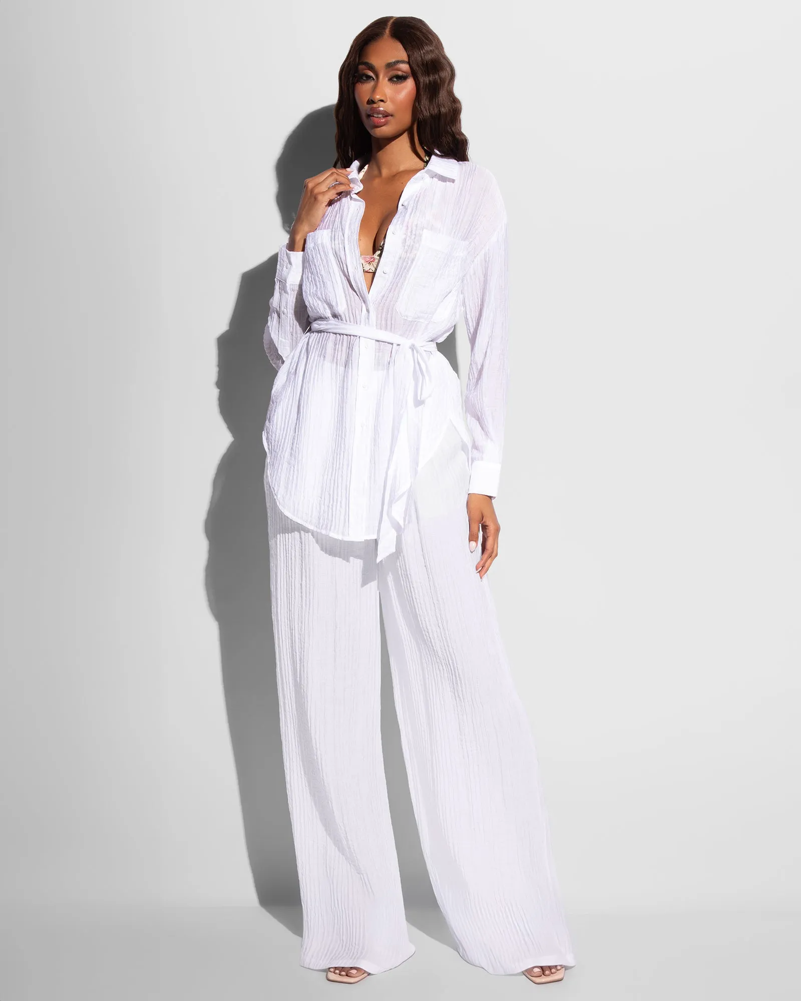 Flowy Shirt - Gauze White sold by TA3 product image thumbnail 2