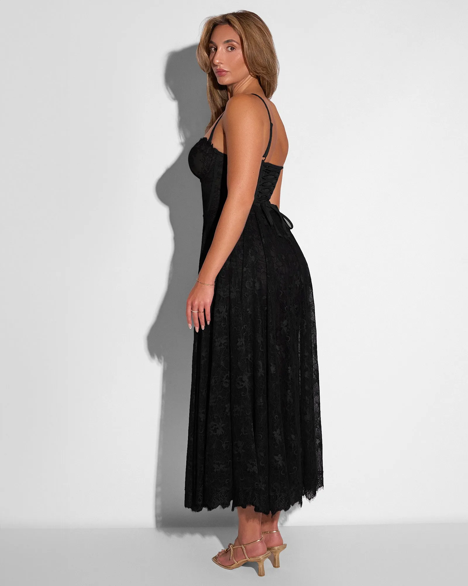 Bombshell Midi Dress - Lace Black sold by TA3 product image thumbnail 2