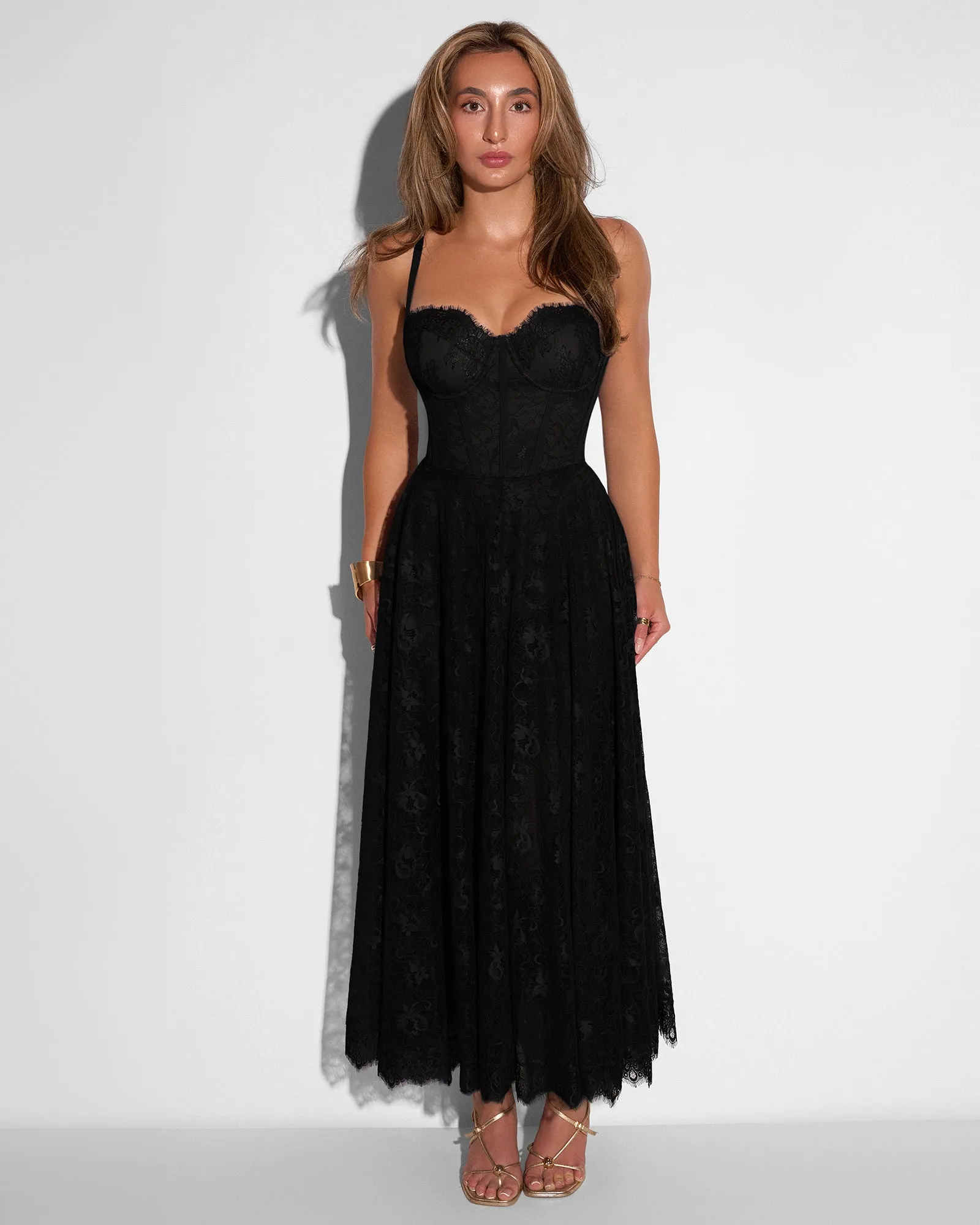 Bombshell Midi Dress - Lace Black sold by TA3