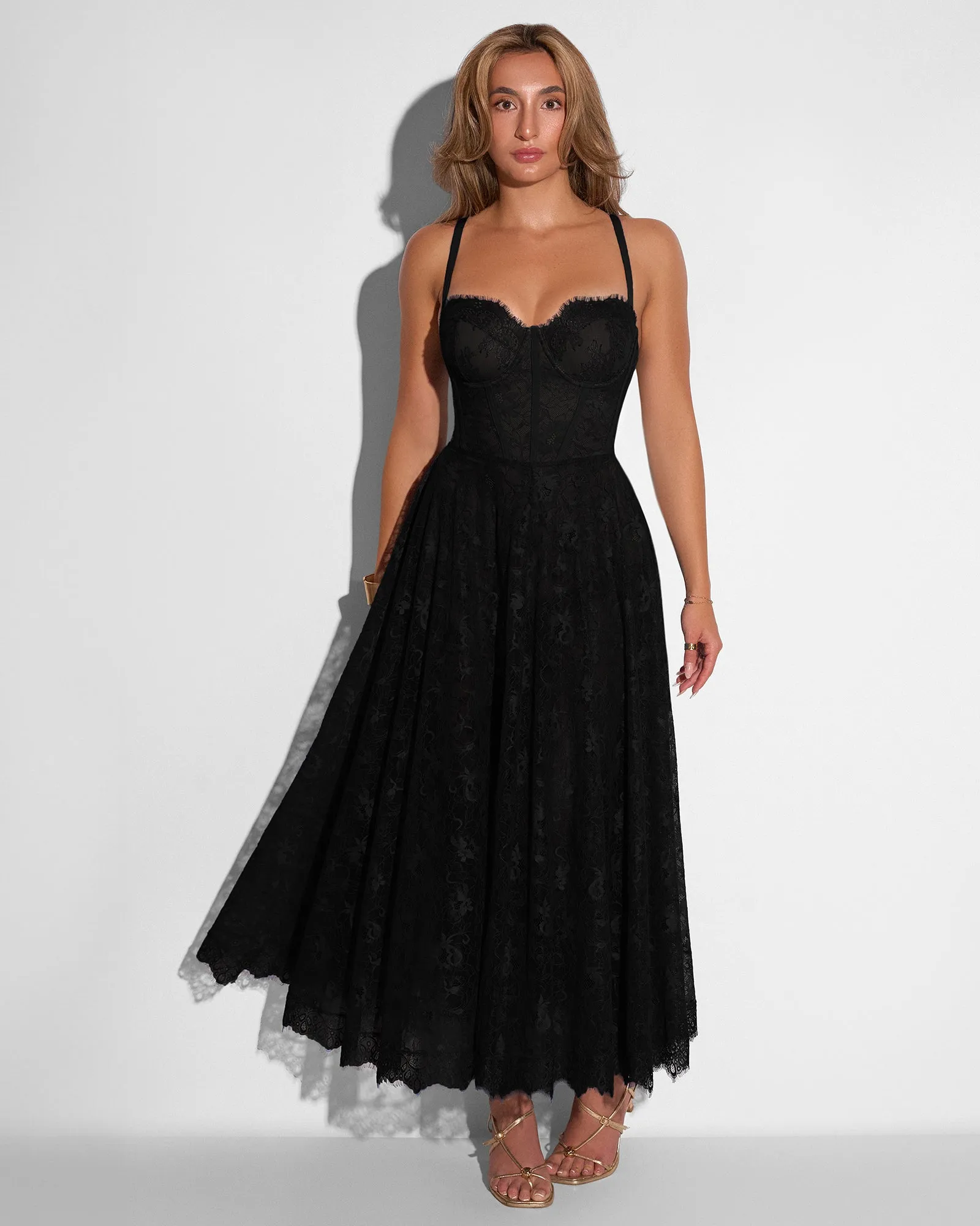 Bombshell Midi Dress - Lace Black sold by TA3 product image thumbnail 4