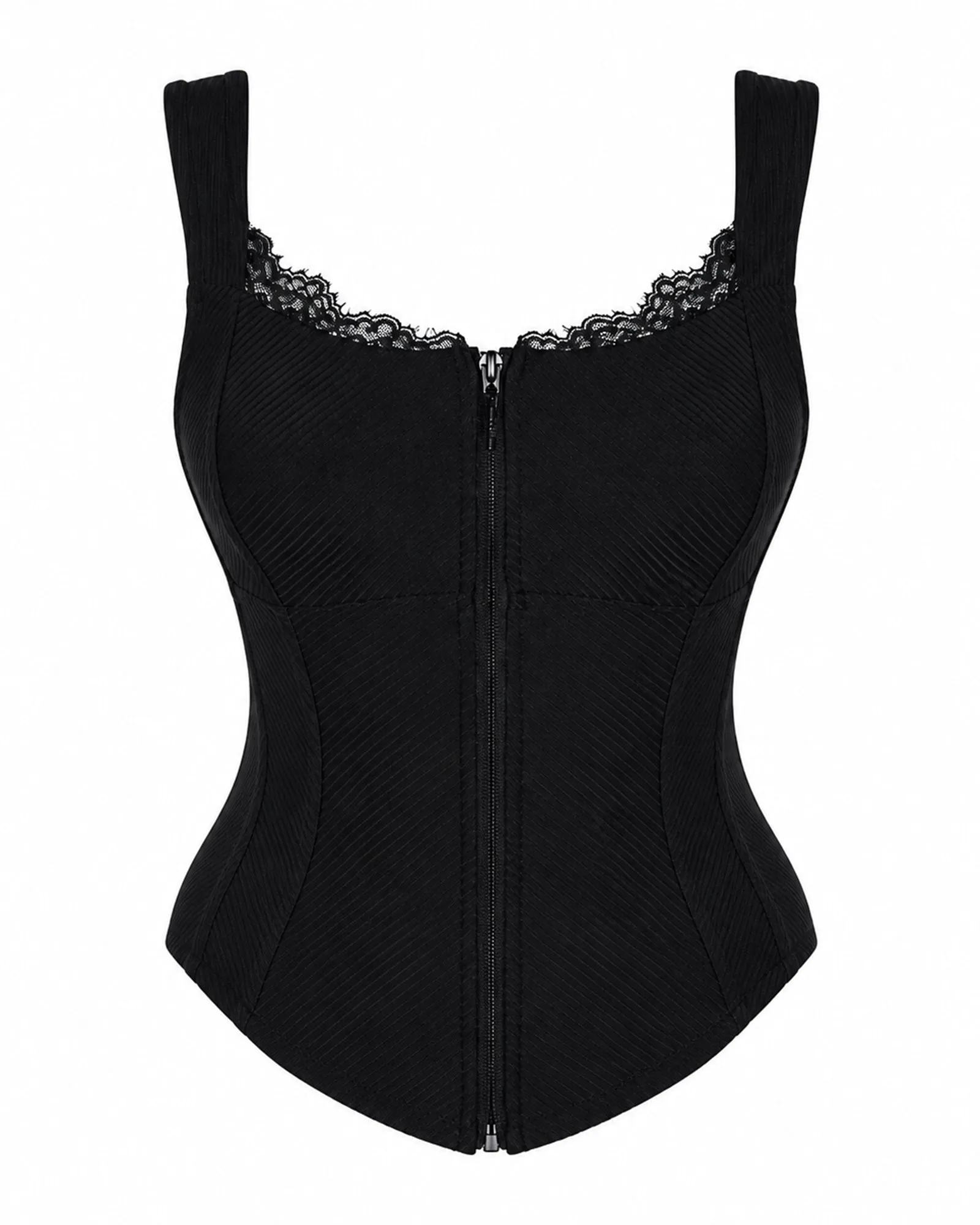 Corsety Seamed Tank - Lace Rib Black sold by TA3 product image thumbnail 4