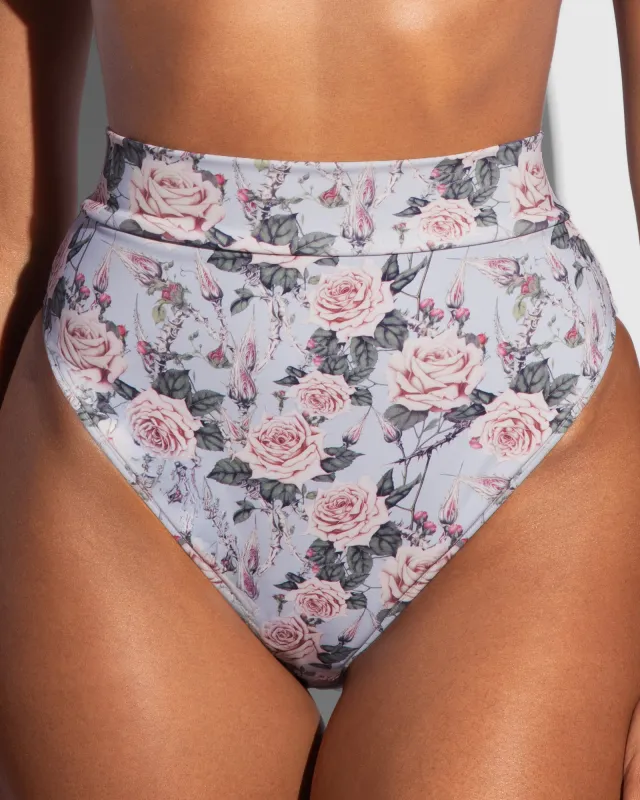 Brazilian Adjustable Kini Bottom - Blue Thorny Rose made by TA3