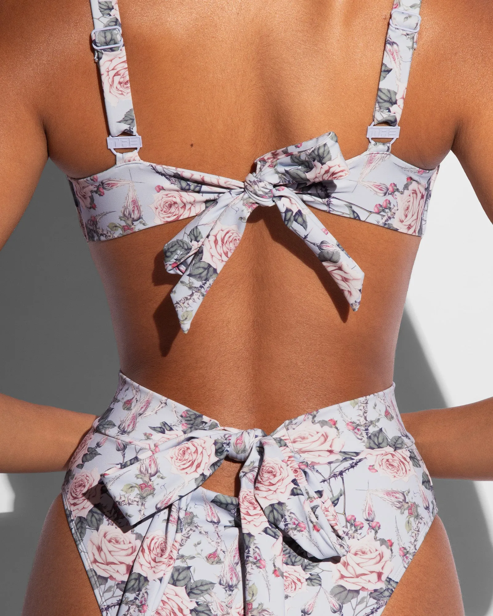 Brazilian Adjustable Kini Bottom - Blue Thorny Rose sold by TA3 product image thumbnail 4