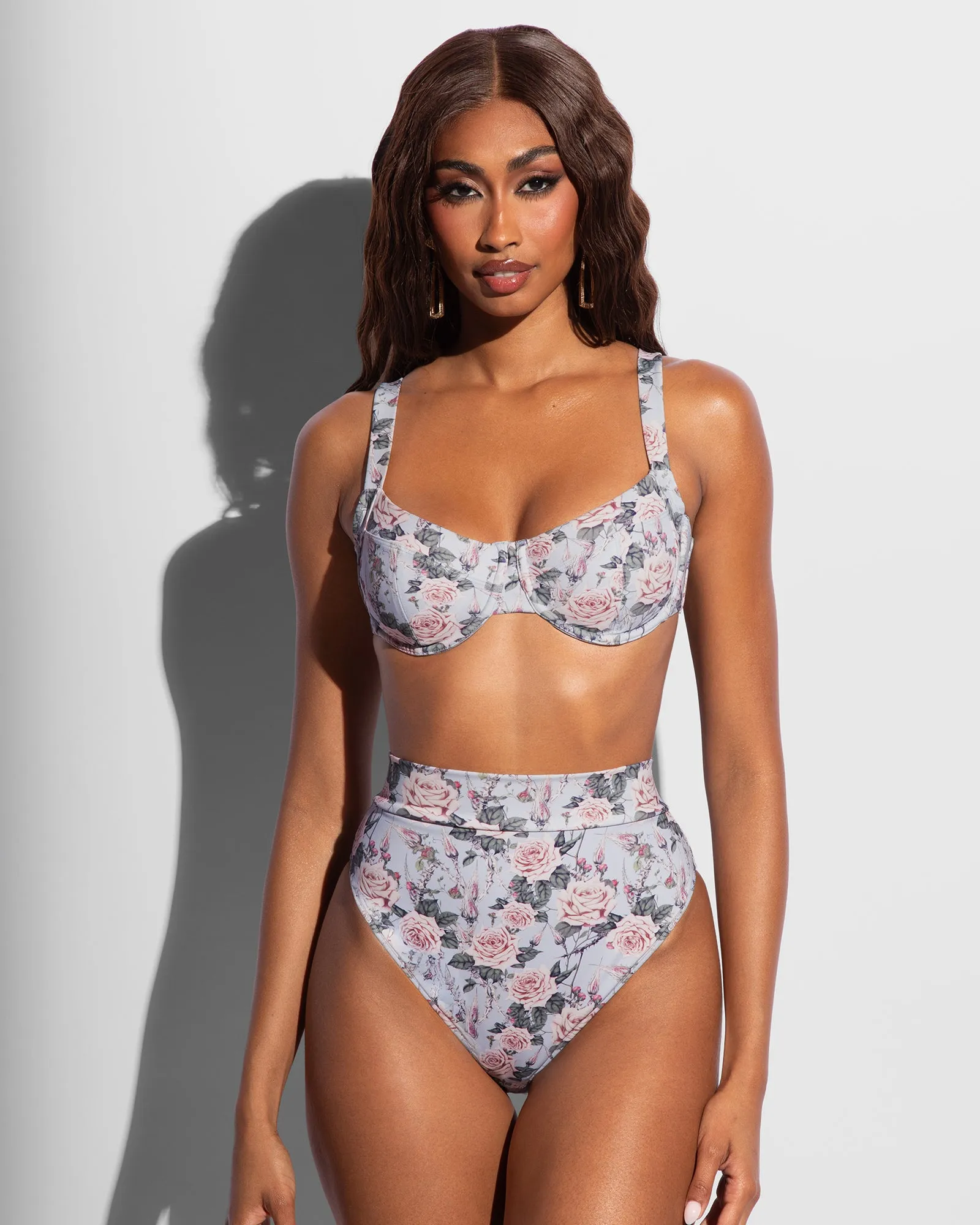 Brazilian Adjustable Kini Bottom - Blue Thorny Rose sold by TA3 product image thumbnail 3