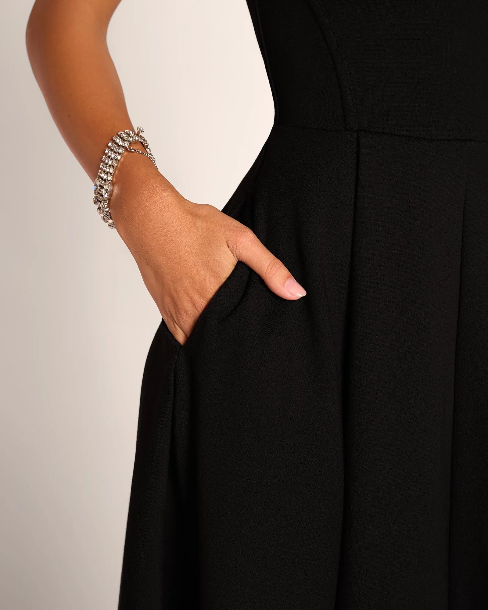 Adjustable Length Fit & Flare Midi Dress - Lace Black sold by TA3 product image thumbnail 3