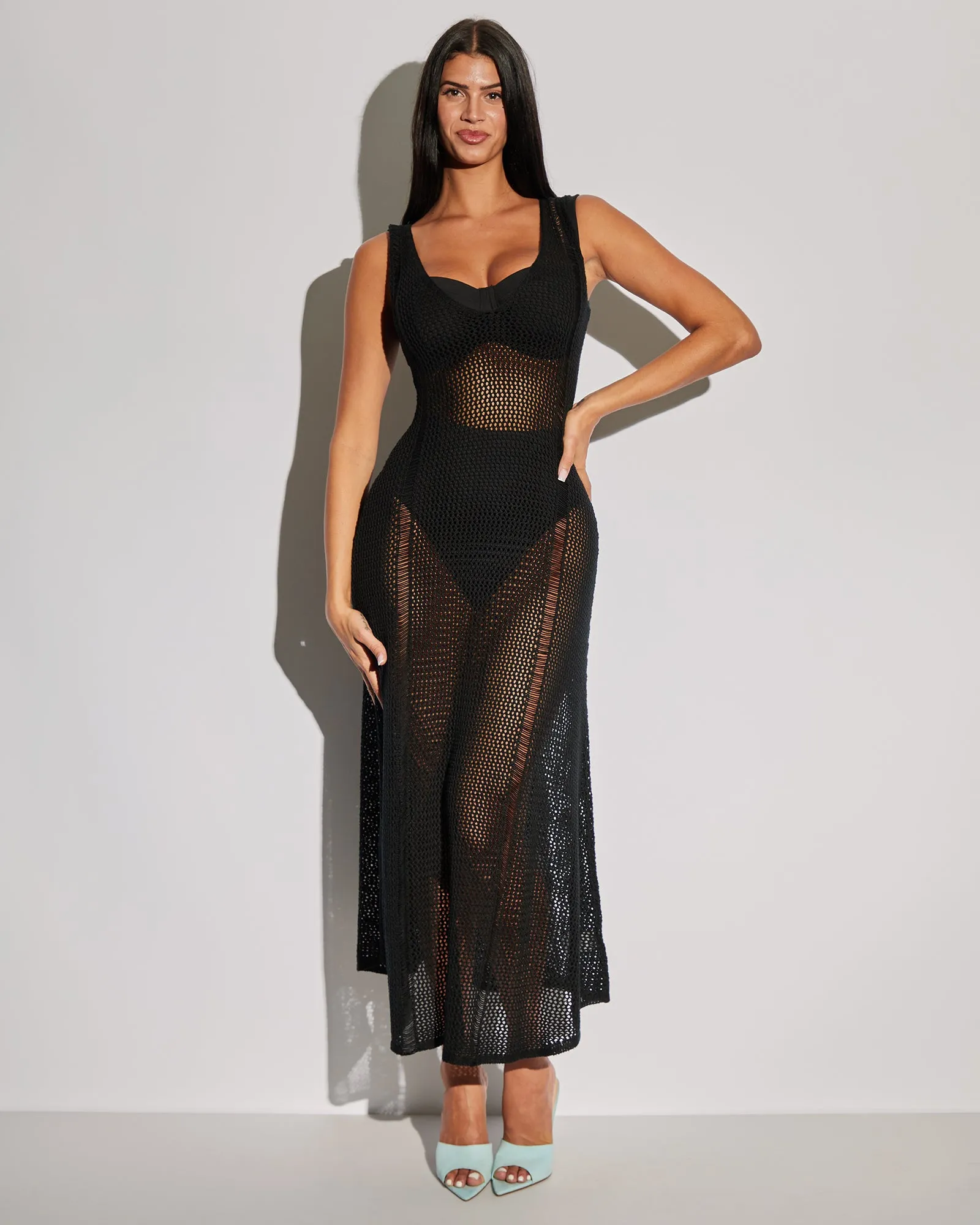 Stitchy Sleeveless Dress - Black sold by TA3