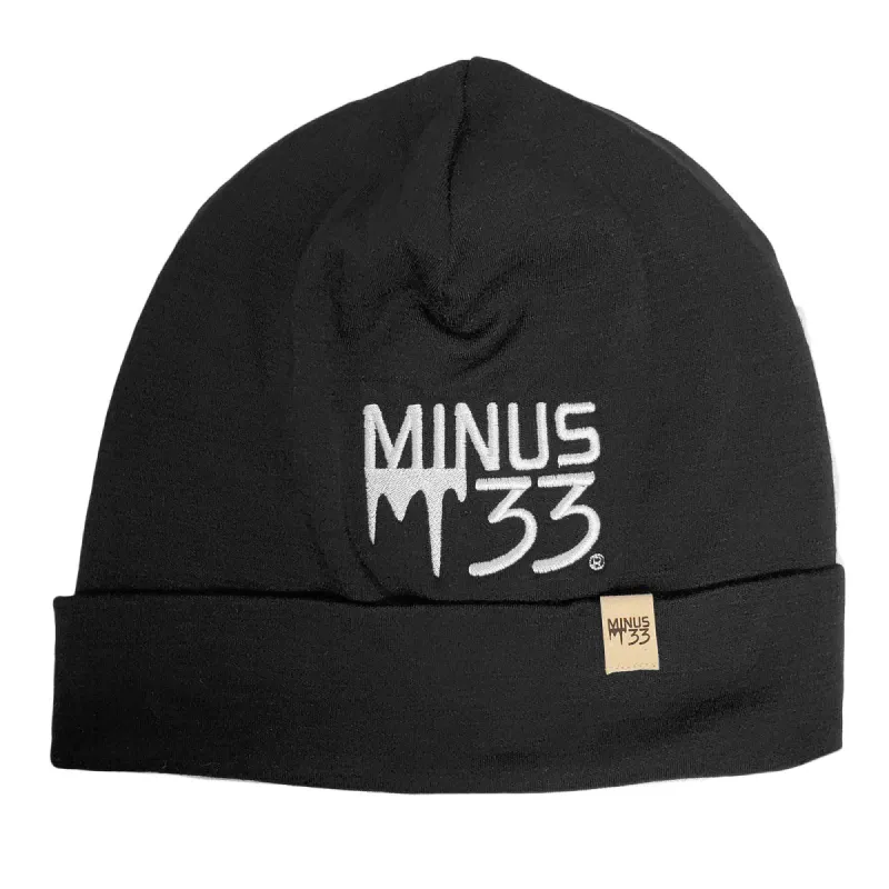Lightweight - Minus33 Logo'd Ridge Cuff Beanie 100% Merino Wool sold by Minus33 Merino Wool