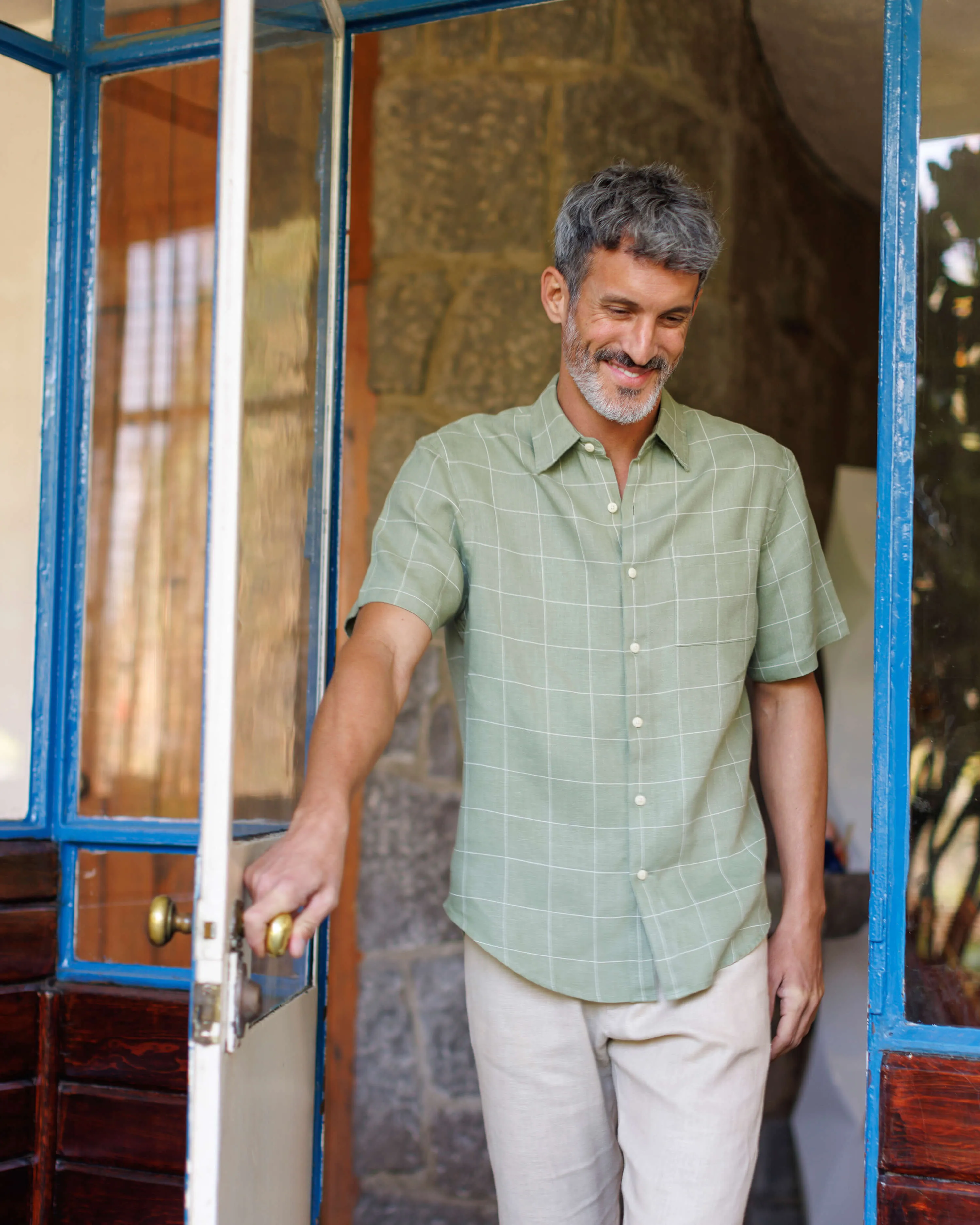 Ola Shirt / Moss Check sold by Alex Crane product image thumbnail 3