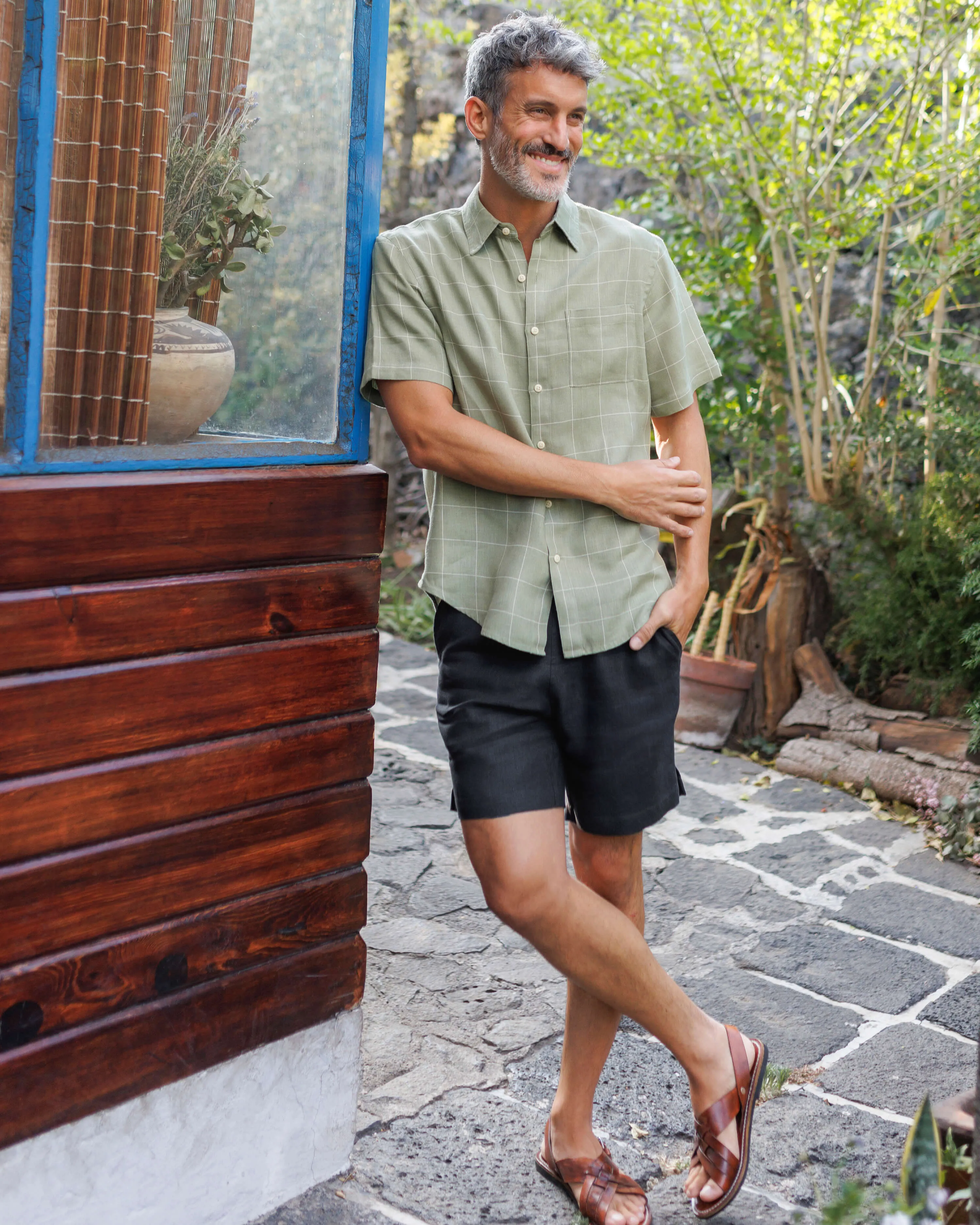 Ola Shirt / Moss Check sold by Alex Crane product image thumbnail 5