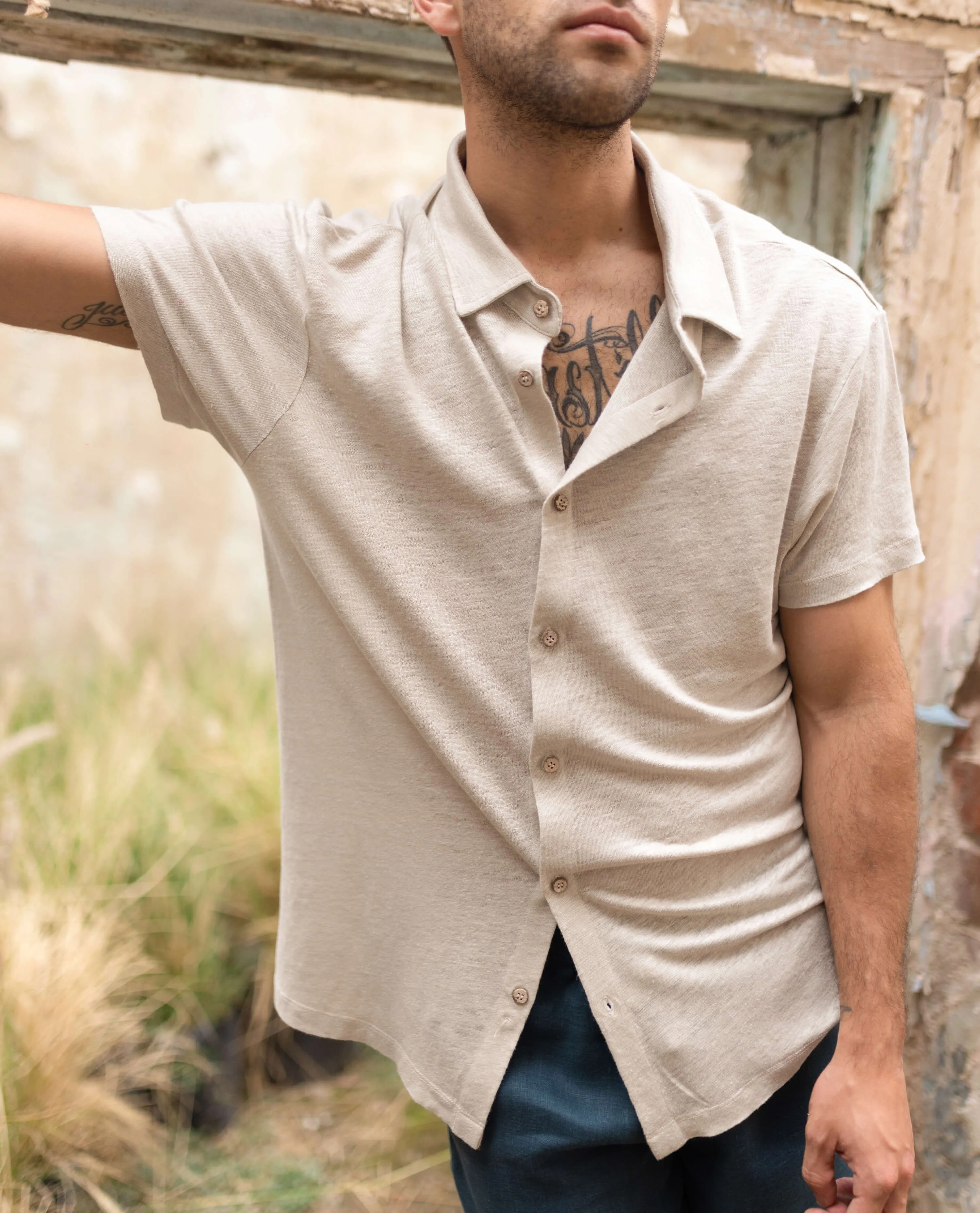 Knit Ola Shirt / Bone sold by Alex Crane product image thumbnail 2