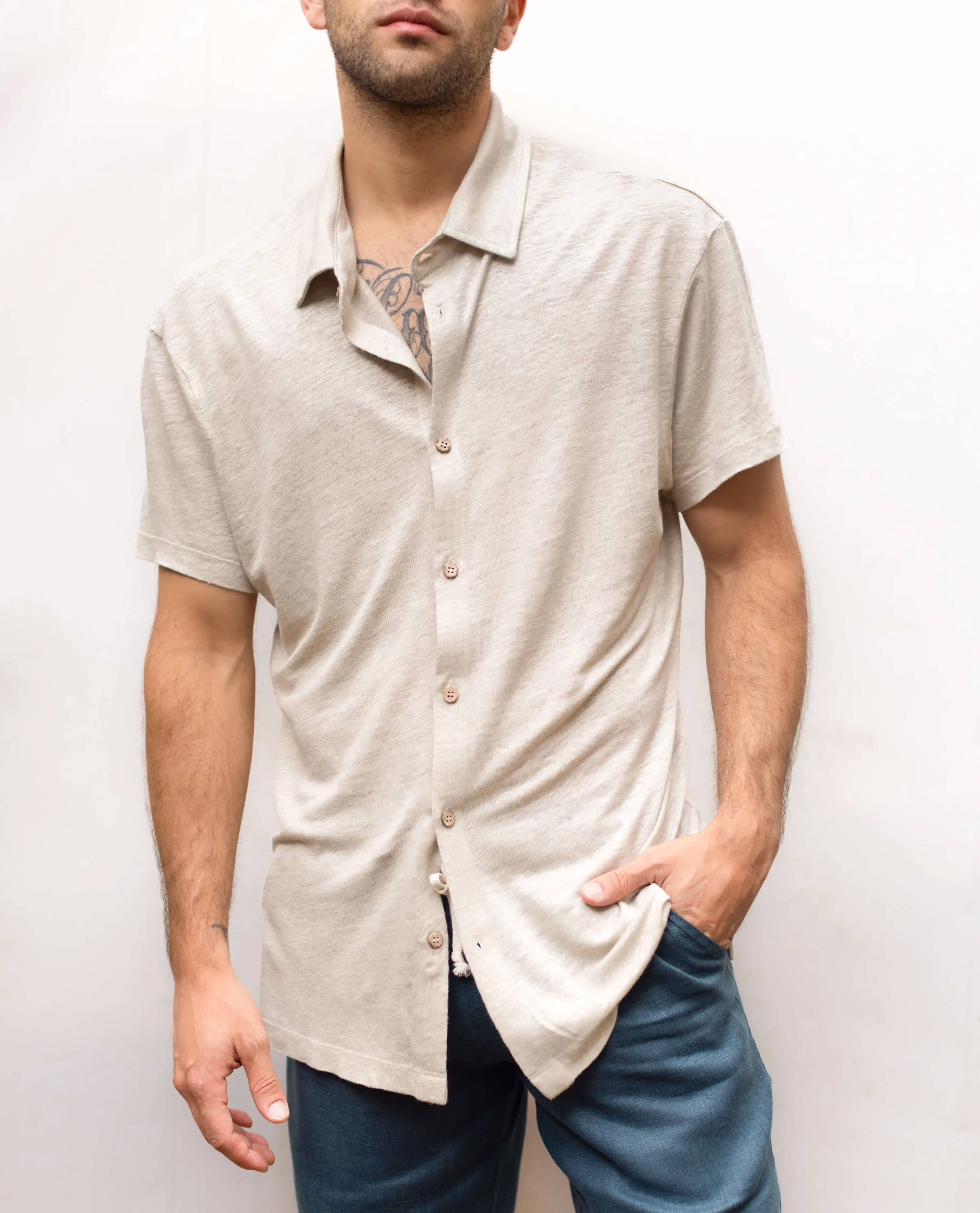 Knit Ola Shirt / Bone sold by Alex Crane product image thumbnail 5