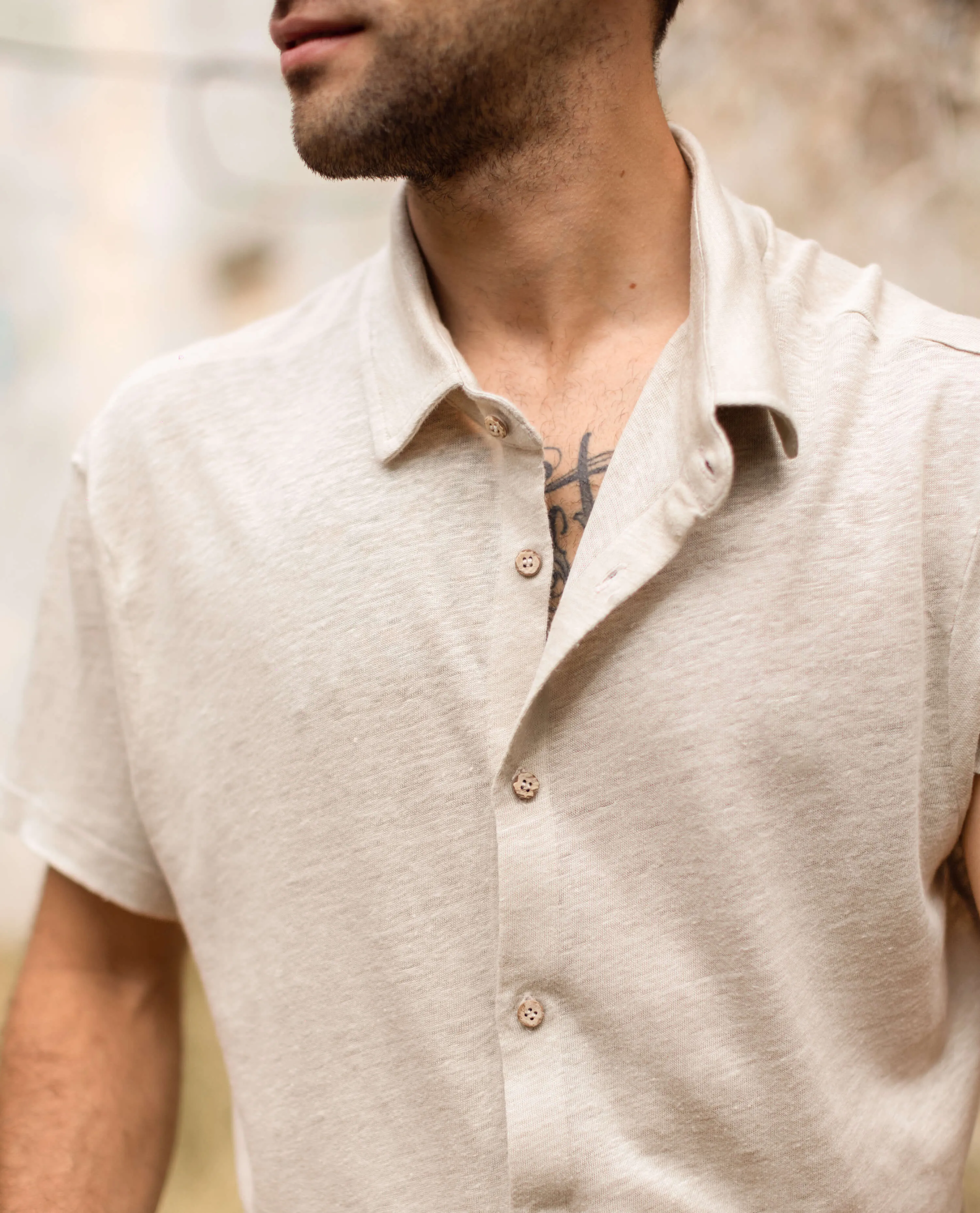 Knit Ola Shirt / Bone sold by Alex Crane product image thumbnail 3