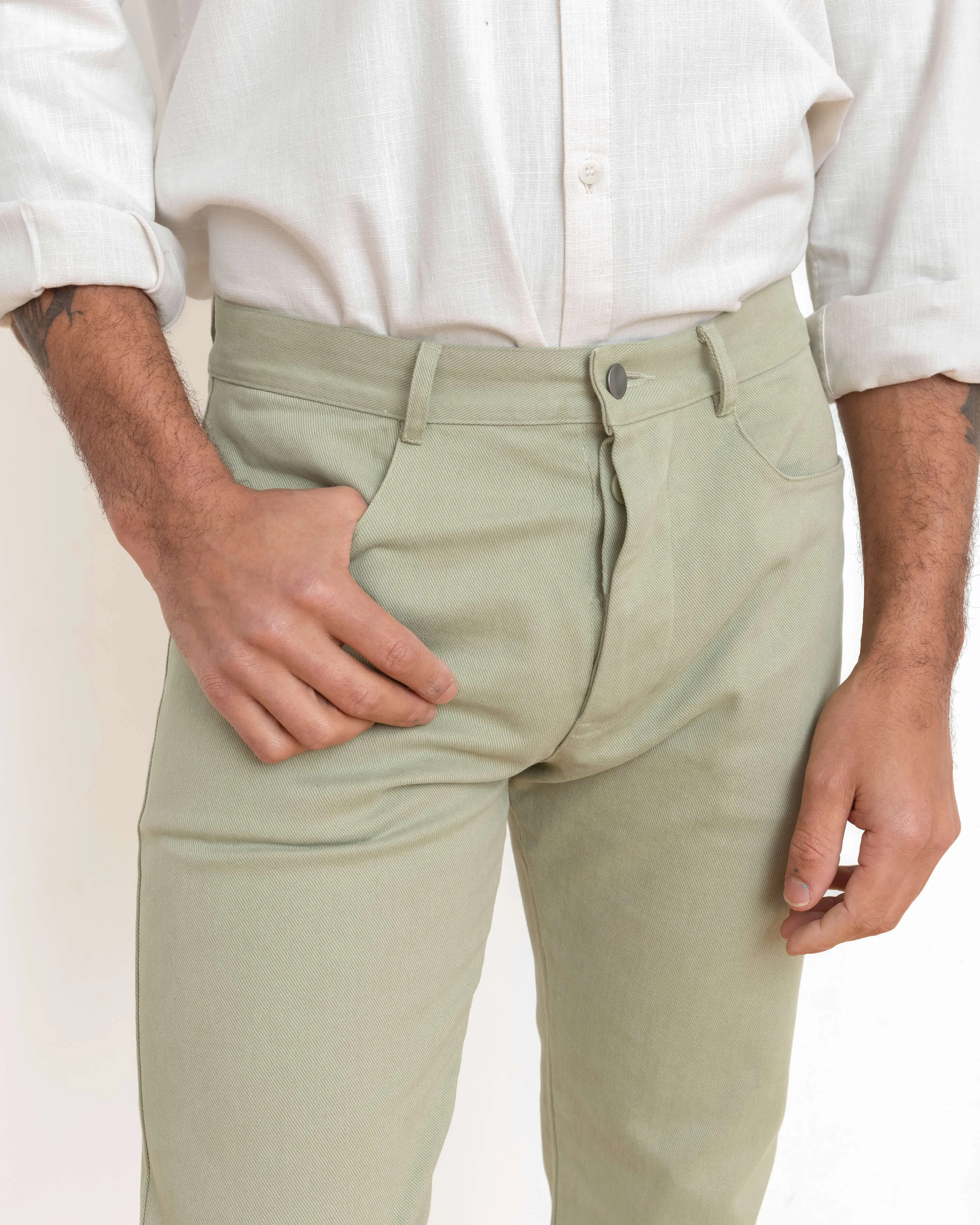 Canvas Cham Pants / Moss sold by Alex Crane product image thumbnail 4