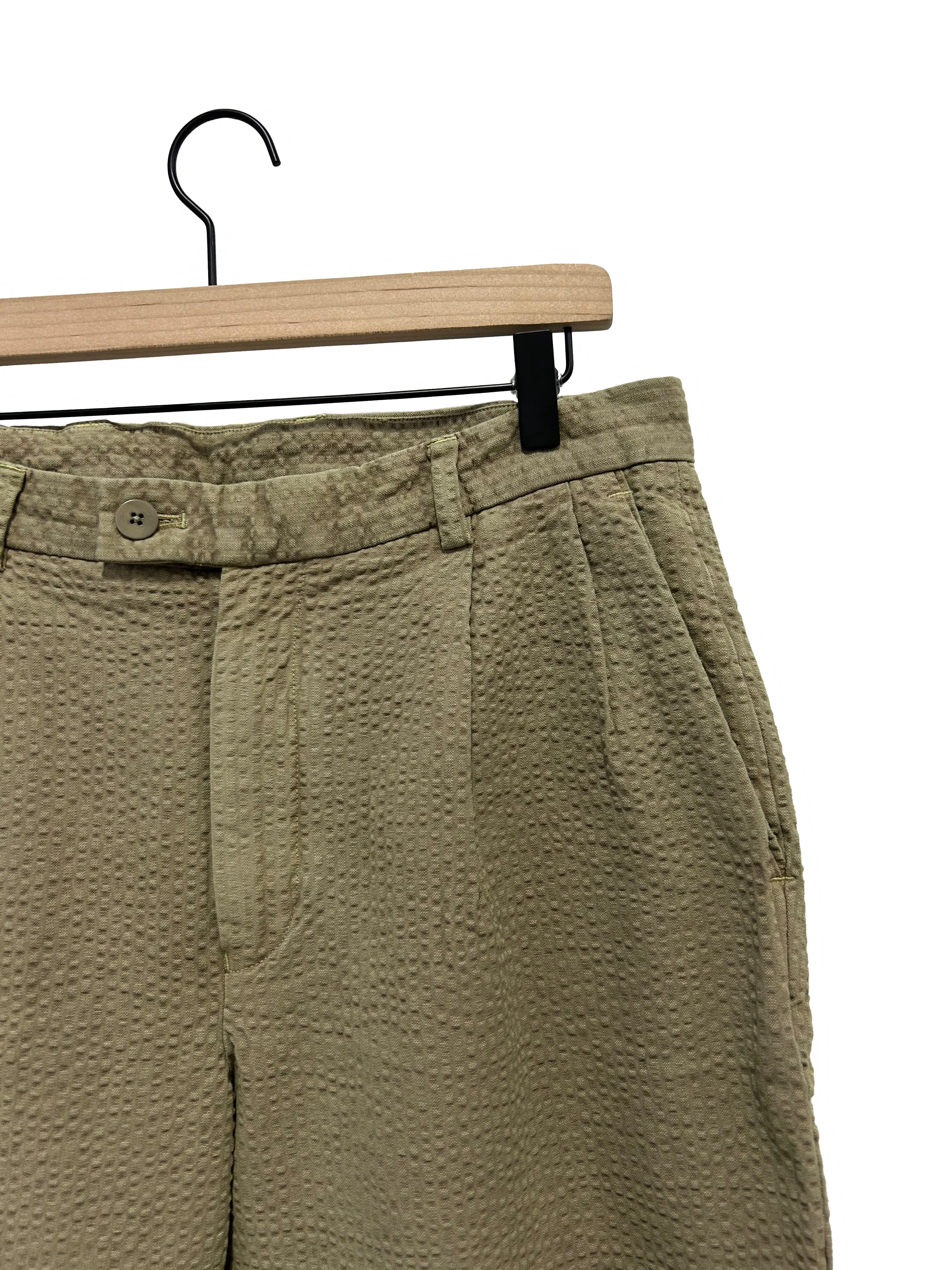 One Of One / Seersucker Alta Trousers Olive sold by Alex Crane