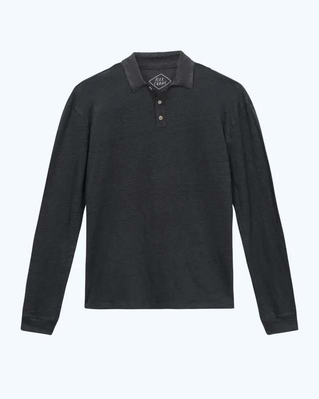 Long Sleeve Knit Polo / Night sold by Alex Crane